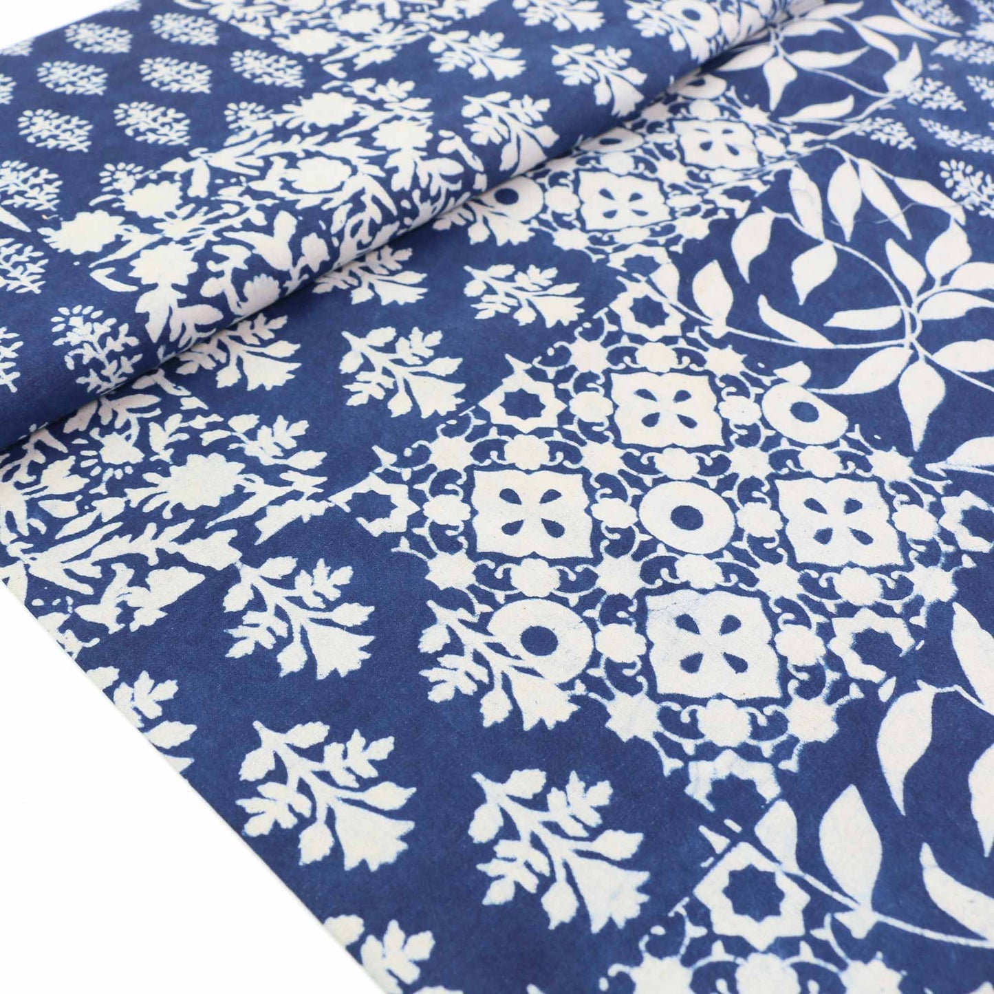 Cotton Voile - Indigo Hand block print