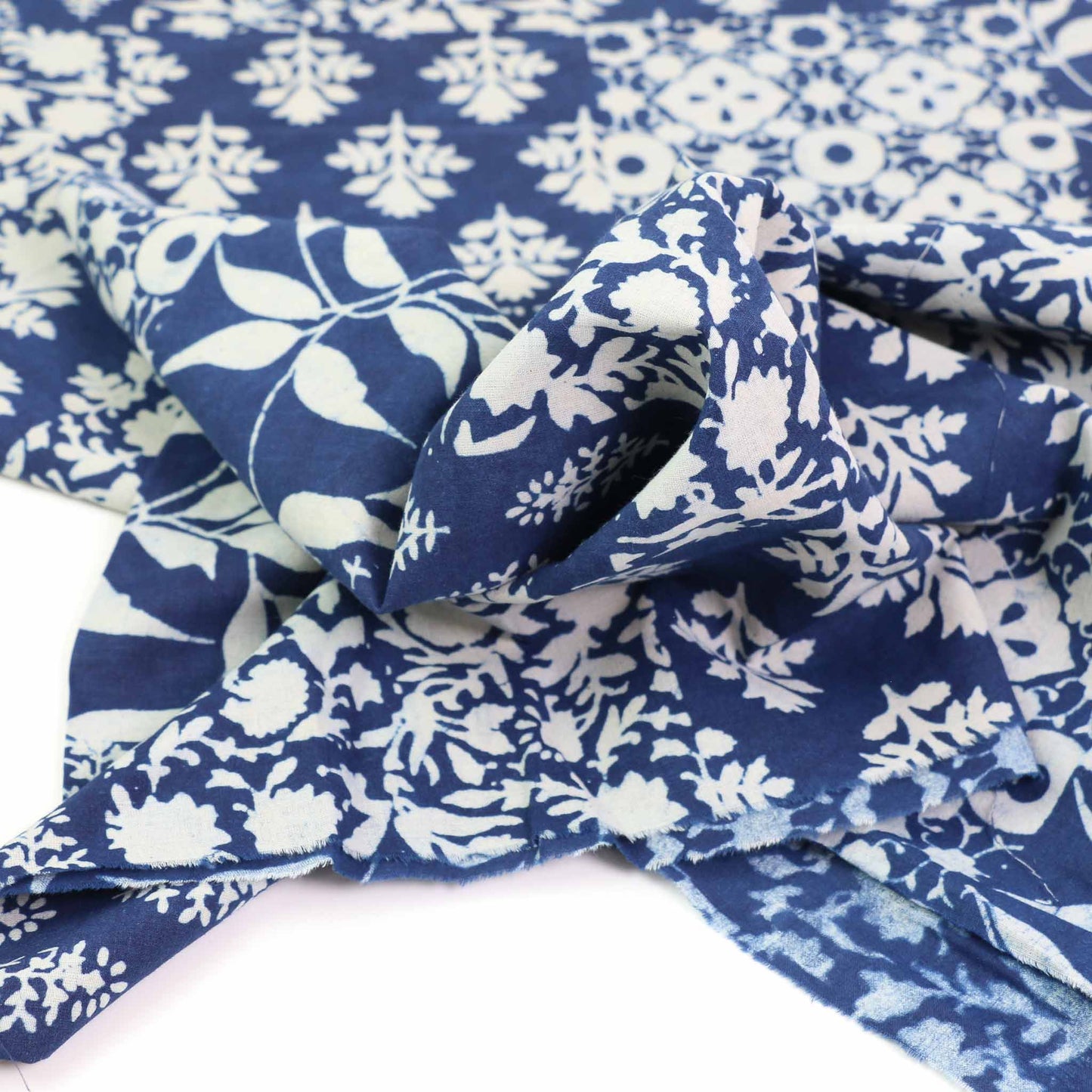 Cotton Voile - Indigo Hand block print