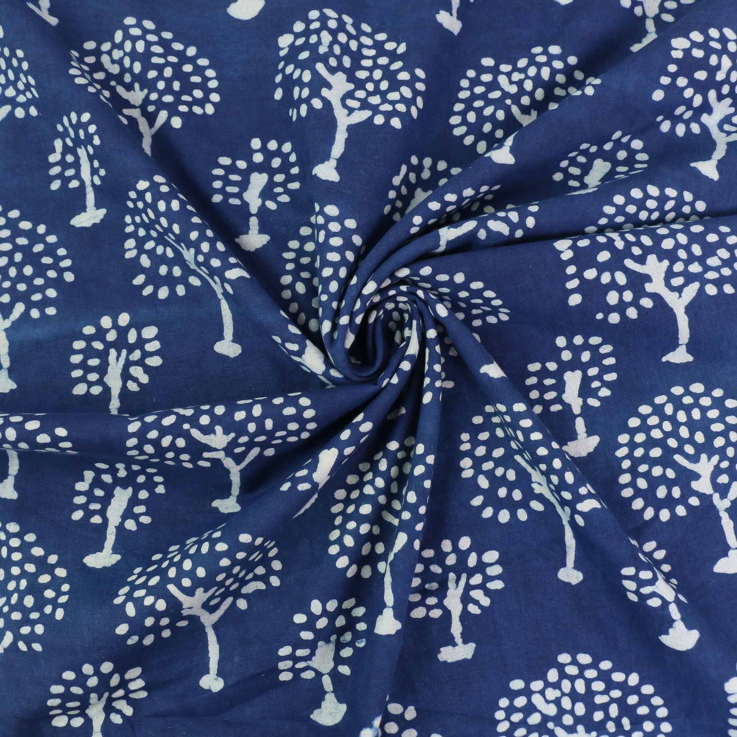 Cotton Voile - Indigo Hand block print