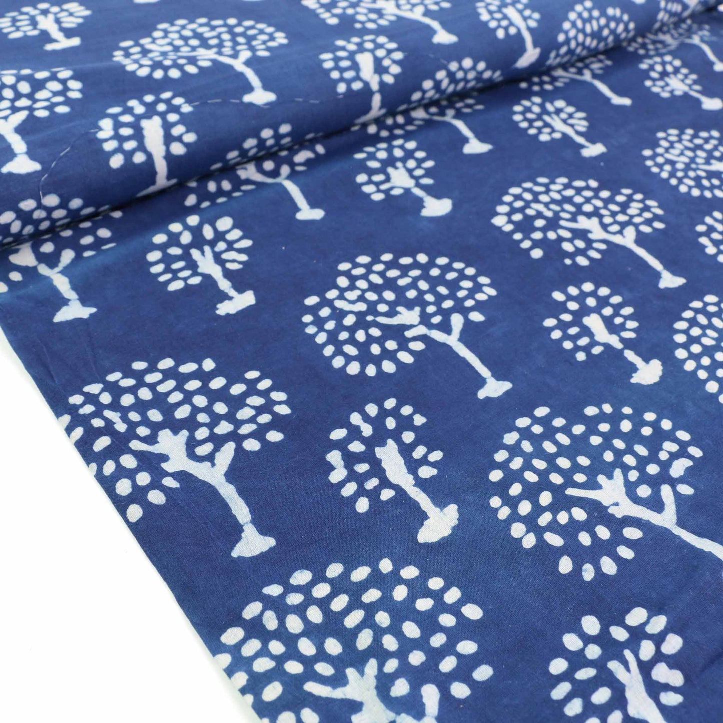 Cotton Voile - Indigo Hand block print
