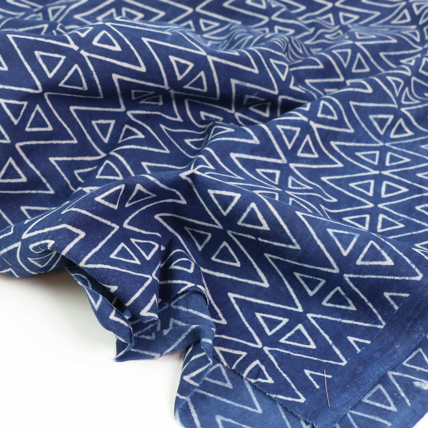 Cotton Voile - Indigo Hand block print