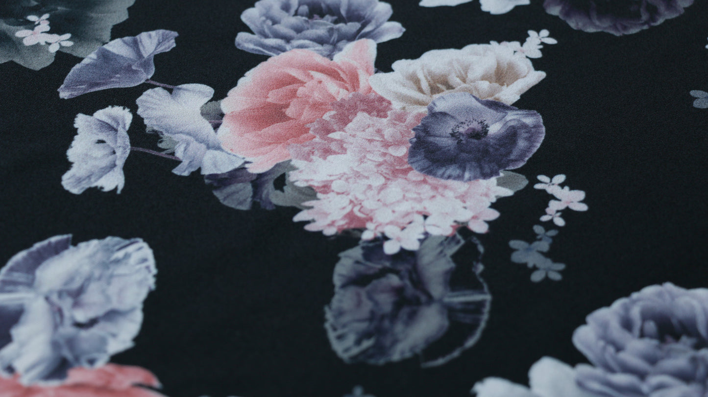 REMNANT 0.80m x 1.46m - PRINTED SCUBA FABRIC - Mixed Flower Design - 4 Way Stretch