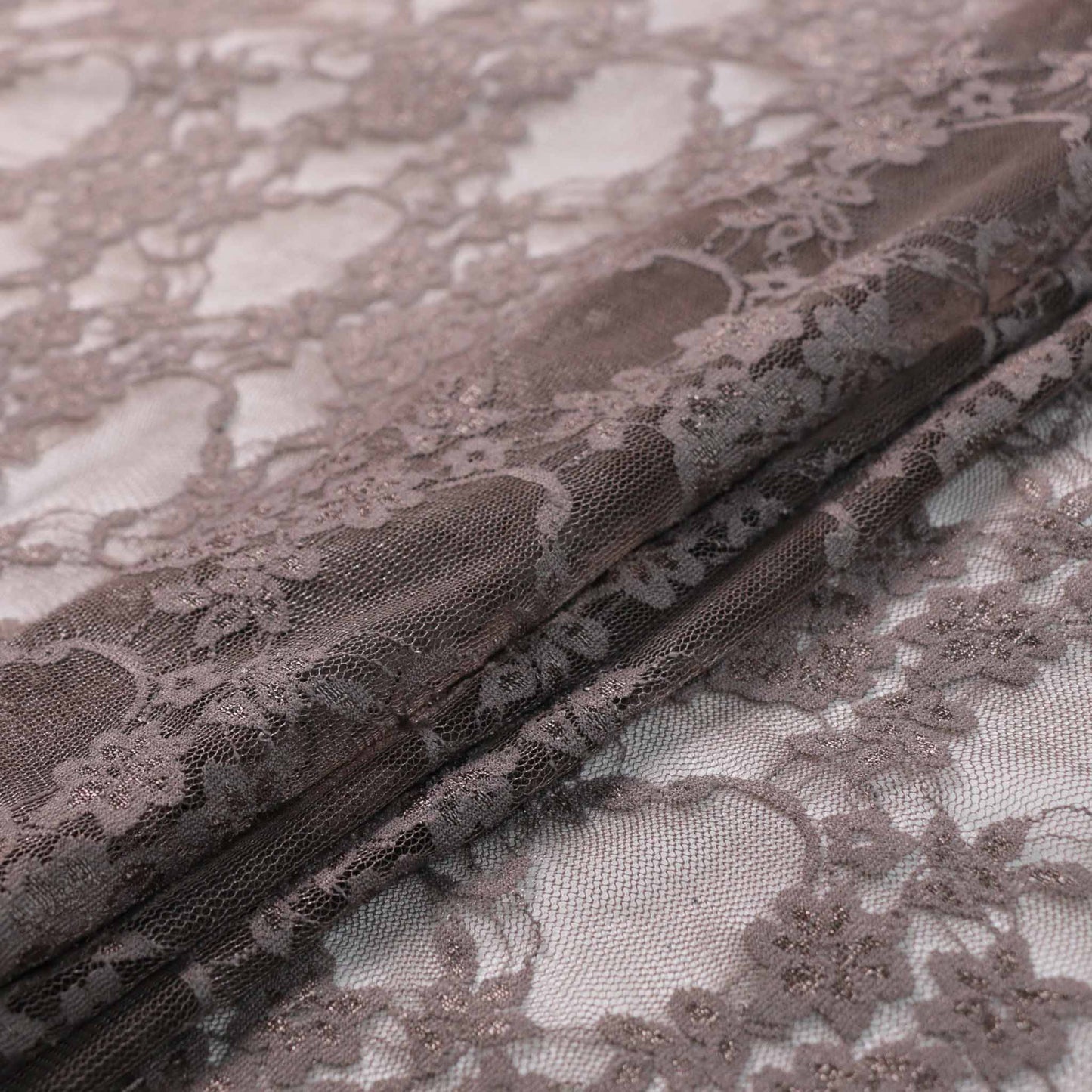 floral beige stretchy lace dressmaking fabric