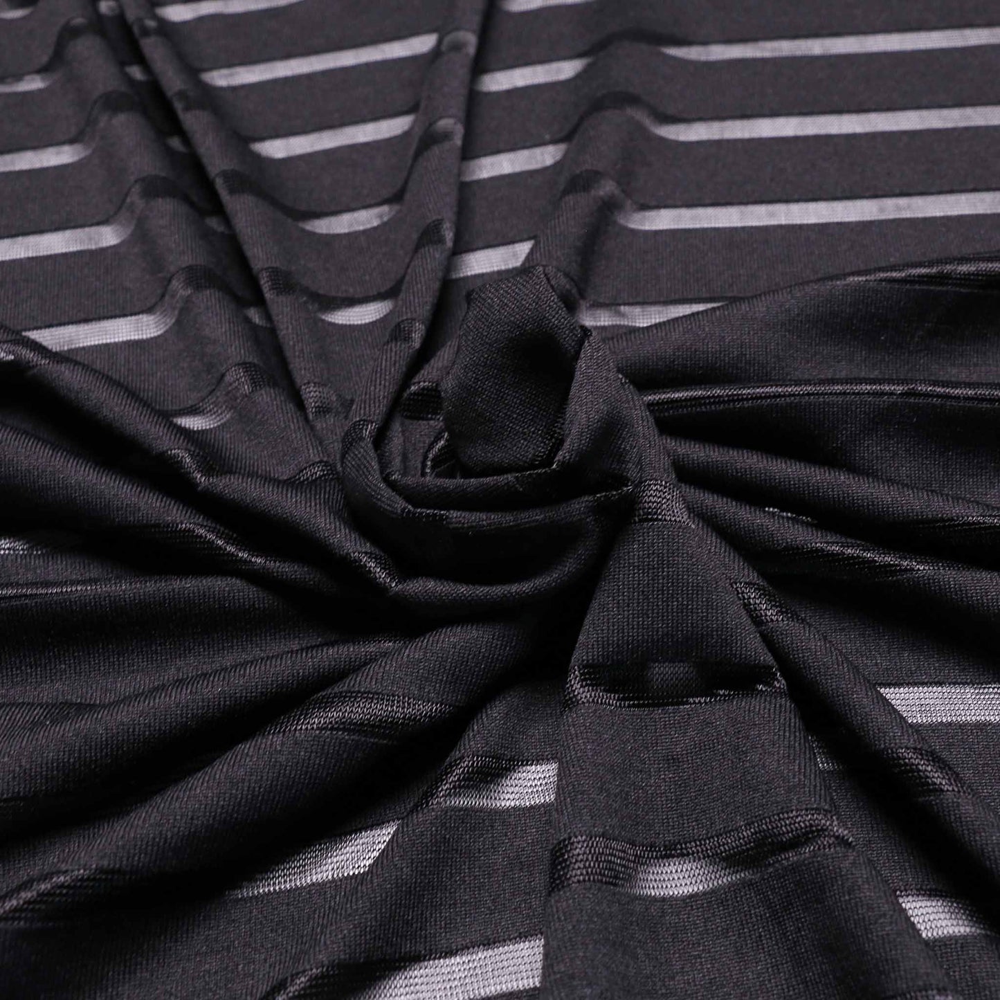 deadstock striped jersey dressmaking fabric with jacquard stipe design