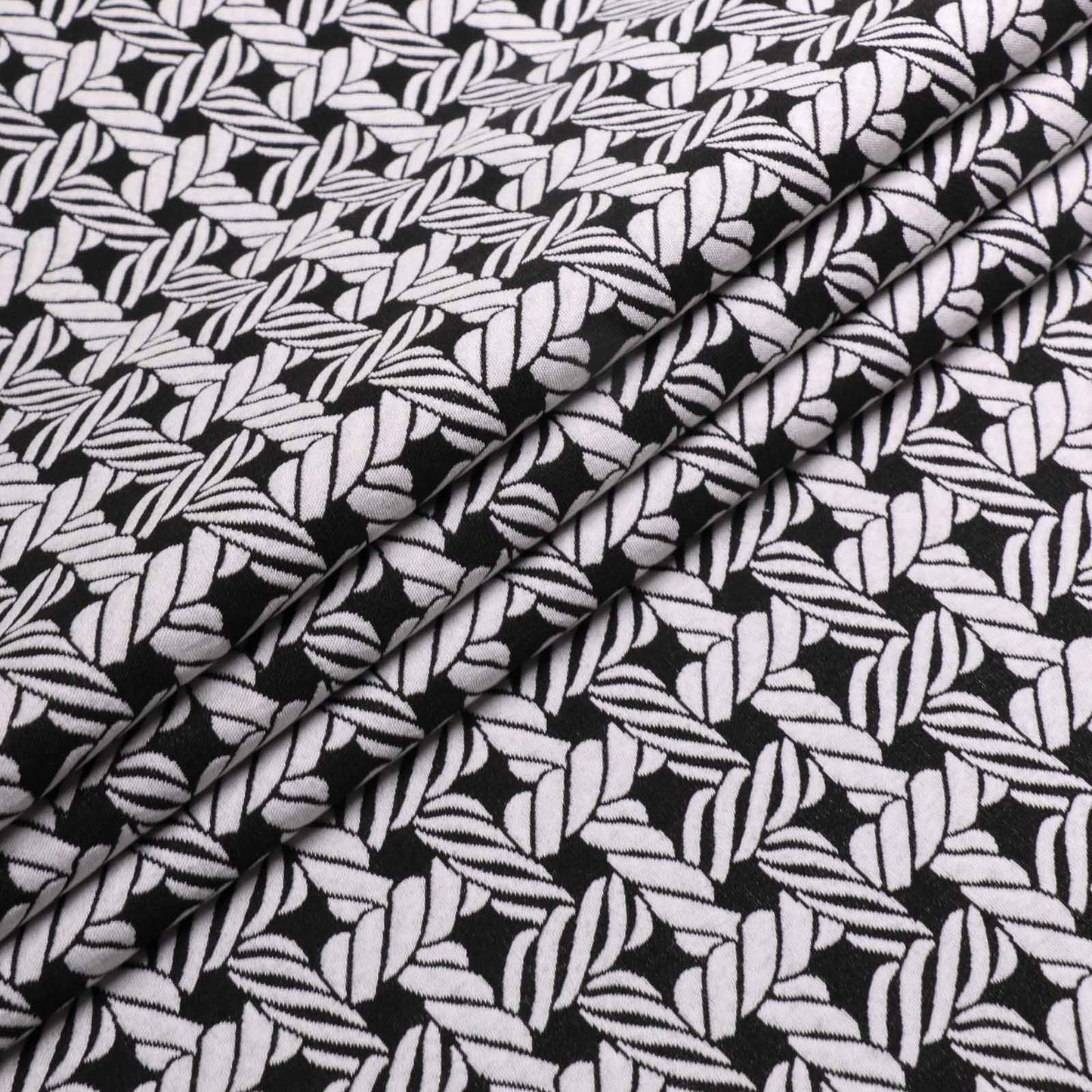 folded black white nautical rope dressmaking fabric