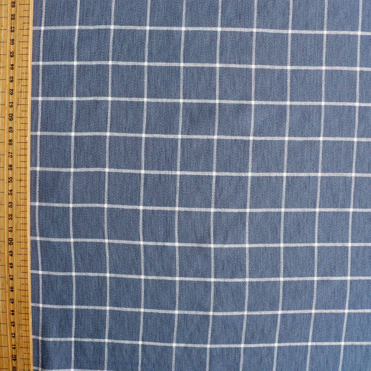 metre viscose rayon voile dressmaking fabric in blue and white check pattern