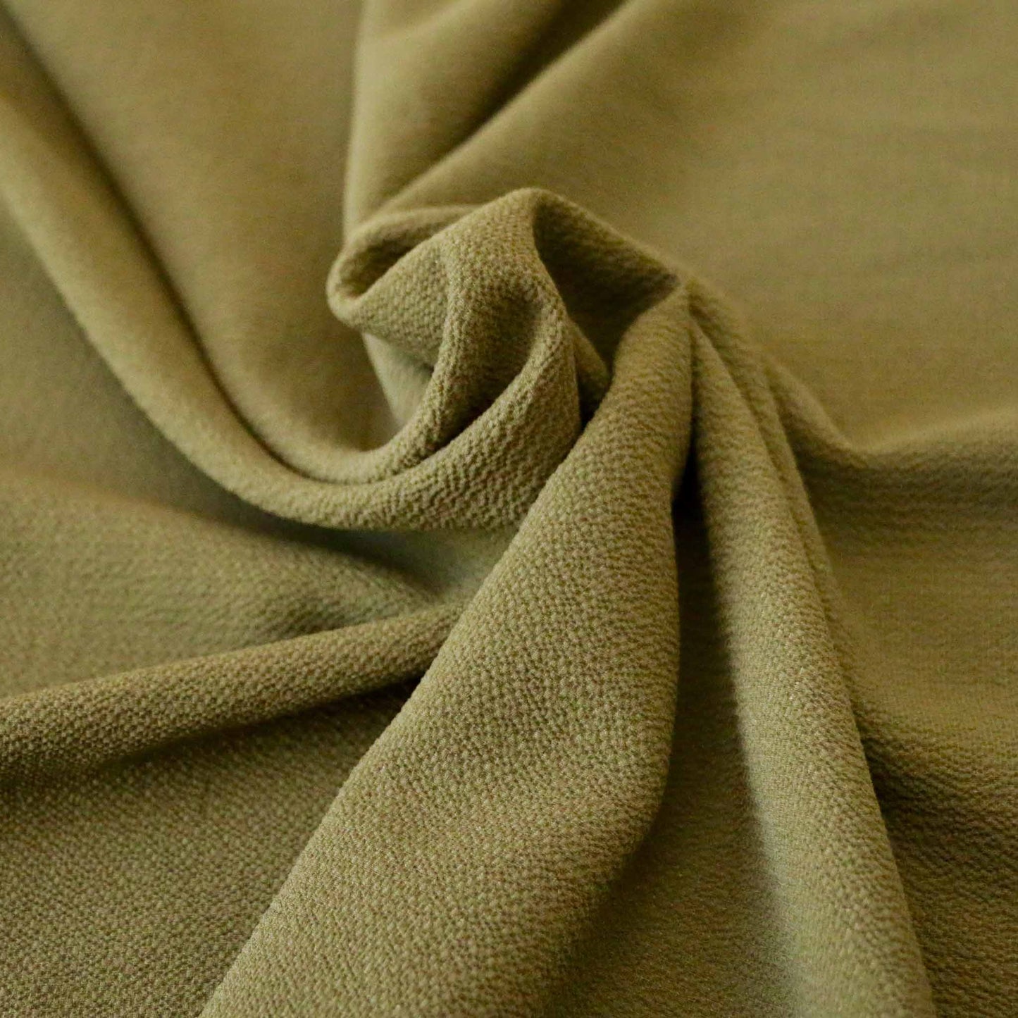khaki green bubble crepe dressmaking fabric