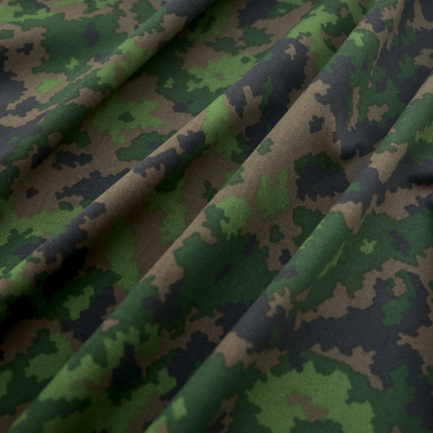 camouflage cotton drill fabric in green with dark pattern