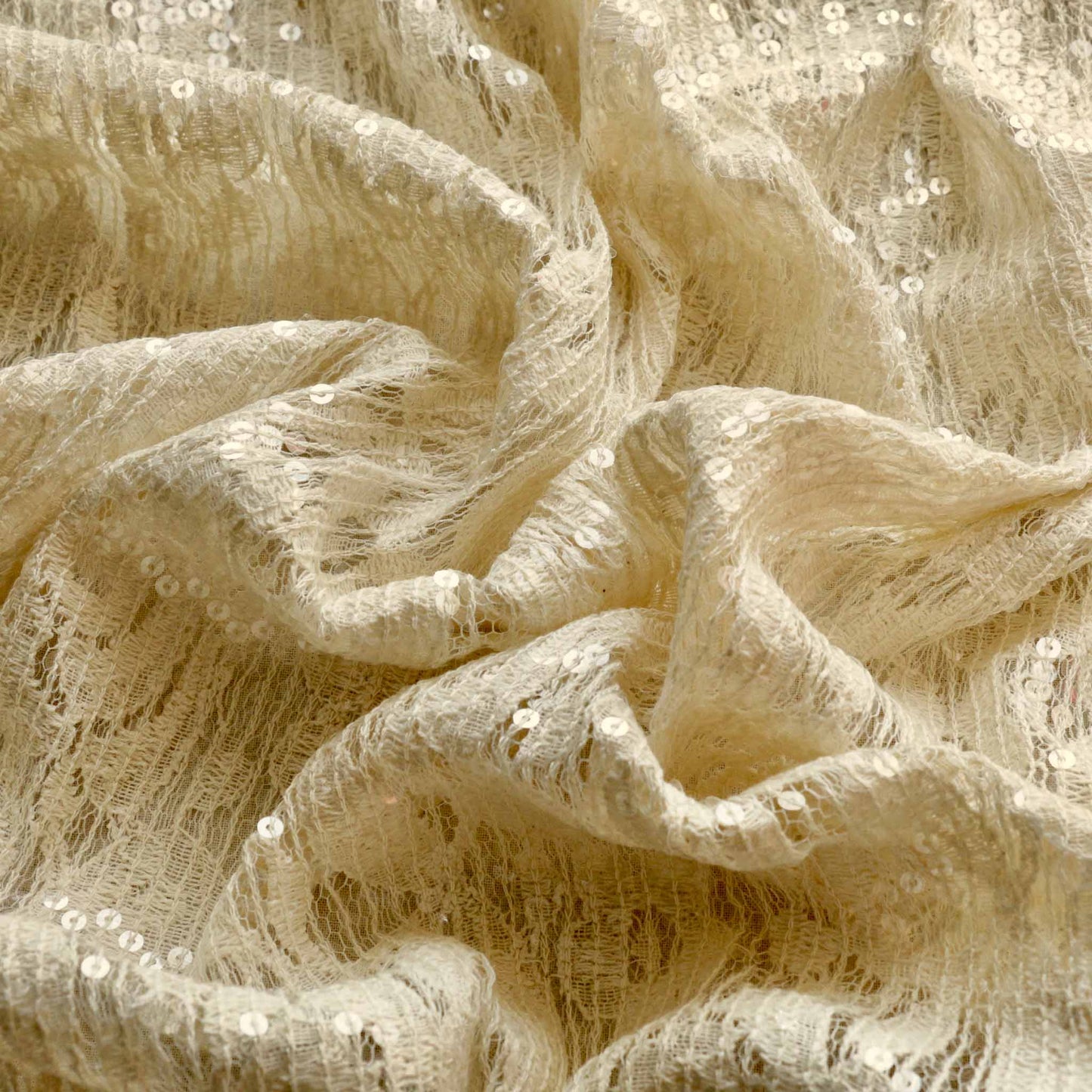 dressmaking lace fabric with sequins and floral design