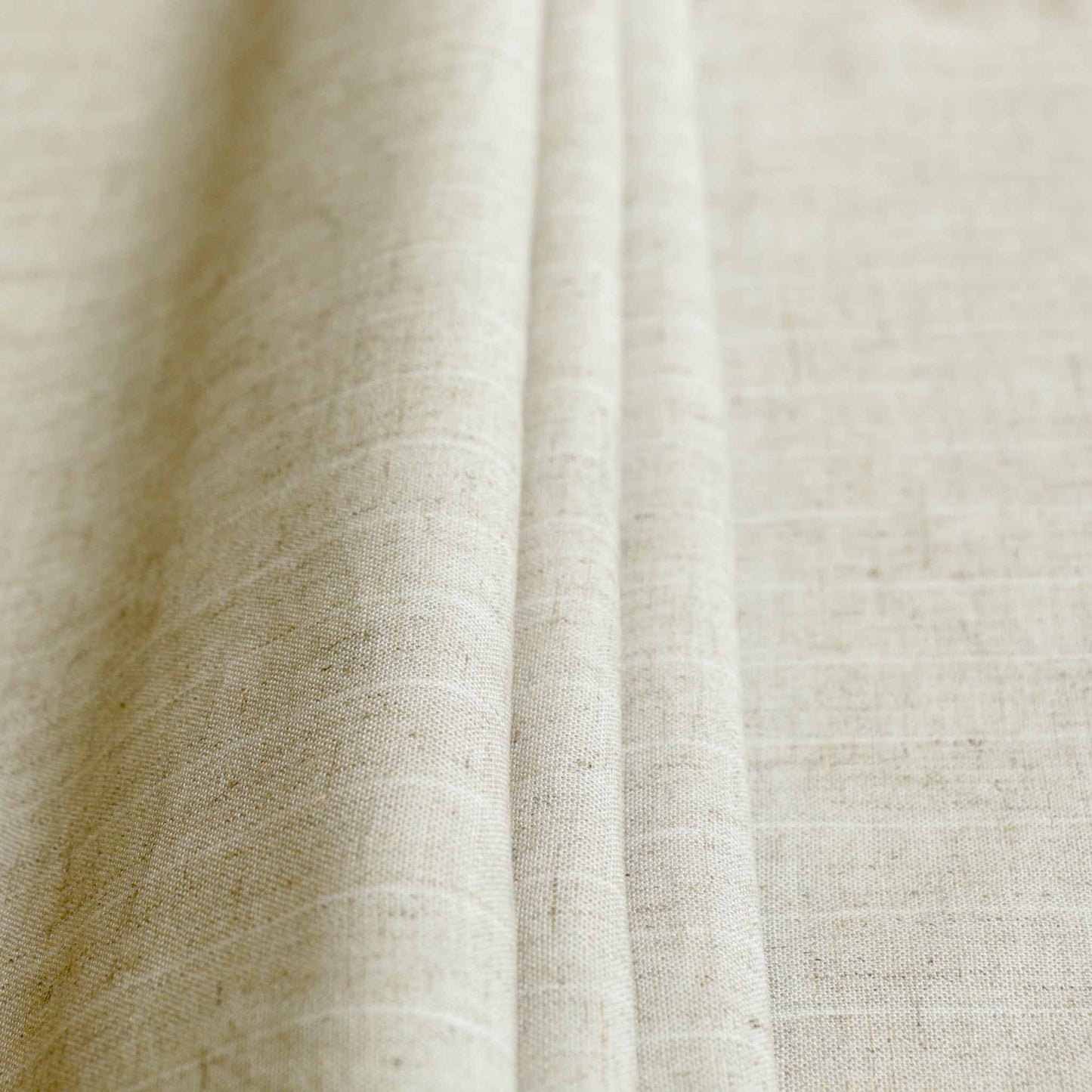 cream linen viscose suiting fabric for dressmaking with pinstripe design