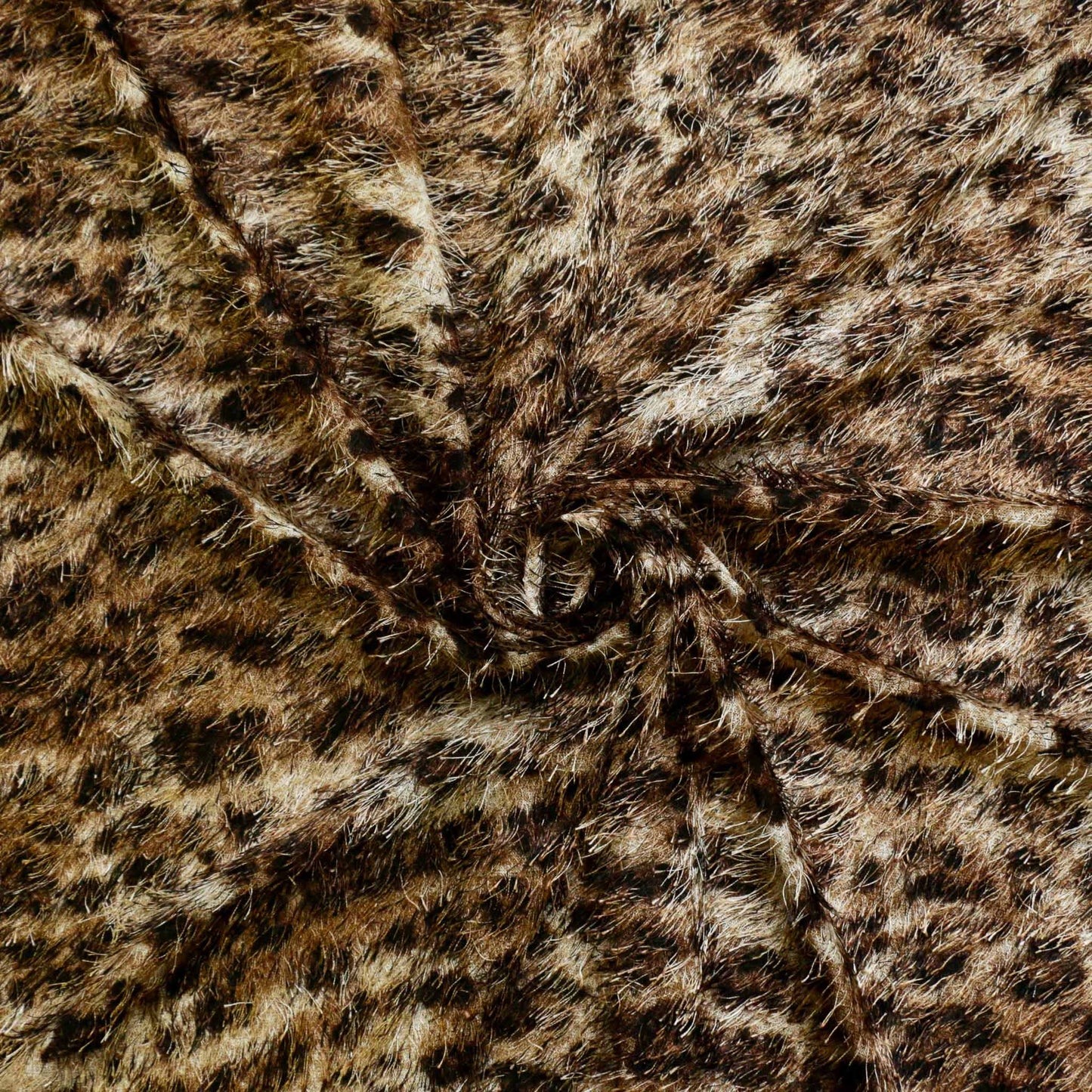 gold and brown animal eyelash dressmaking fabric