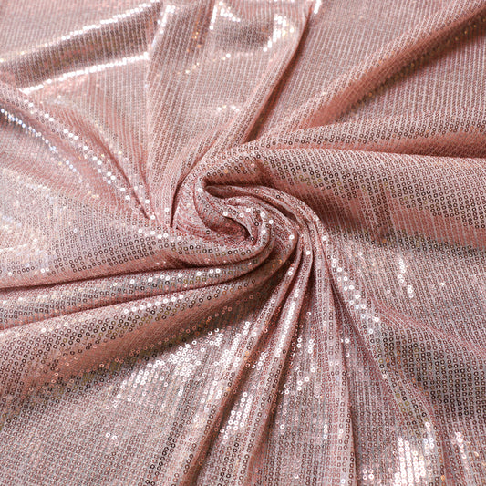 rose gold sequin fabric mesh for dressmaking