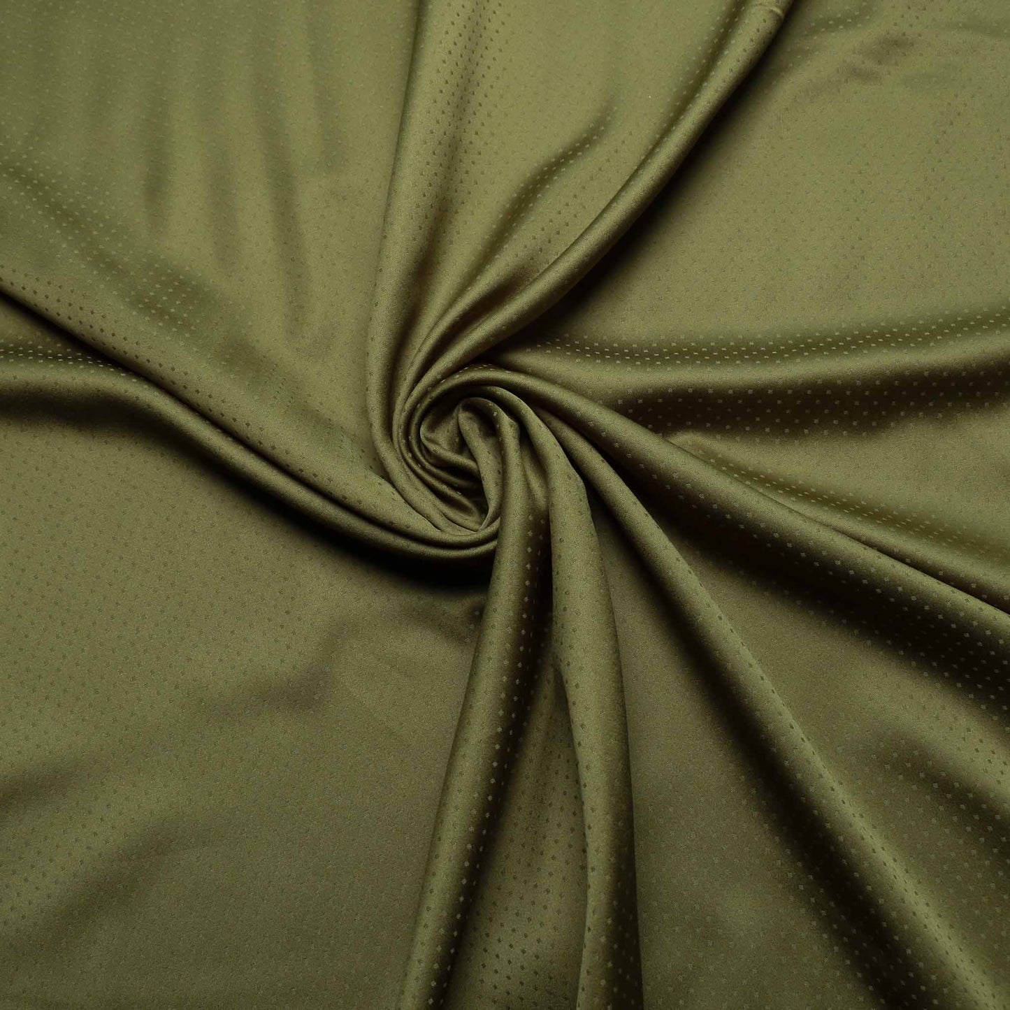 khaki green dress lining for dressmaking with jacquard polka dot pattern
