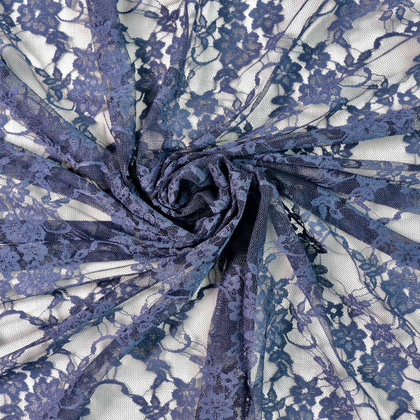 navy floral decorative lace fabric for dressmaking