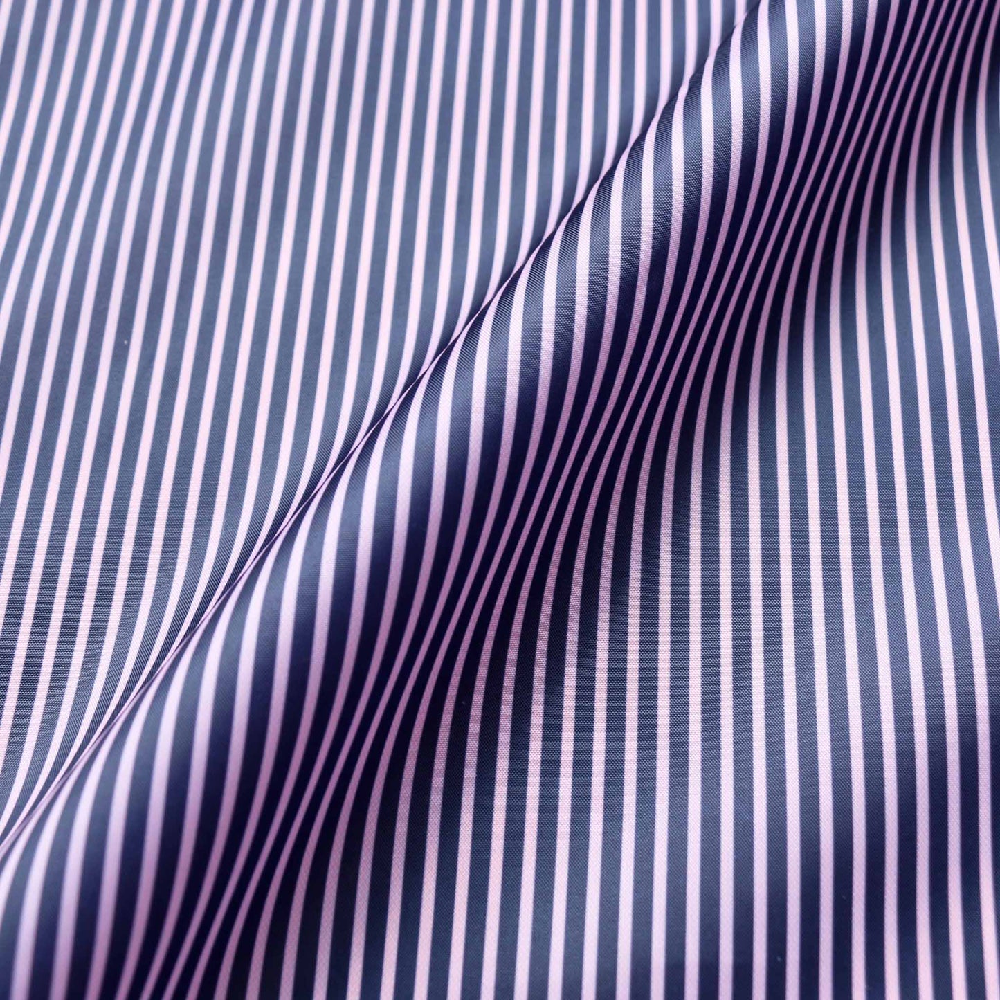 navy and pink striped polyester lining fabric for dressmaking