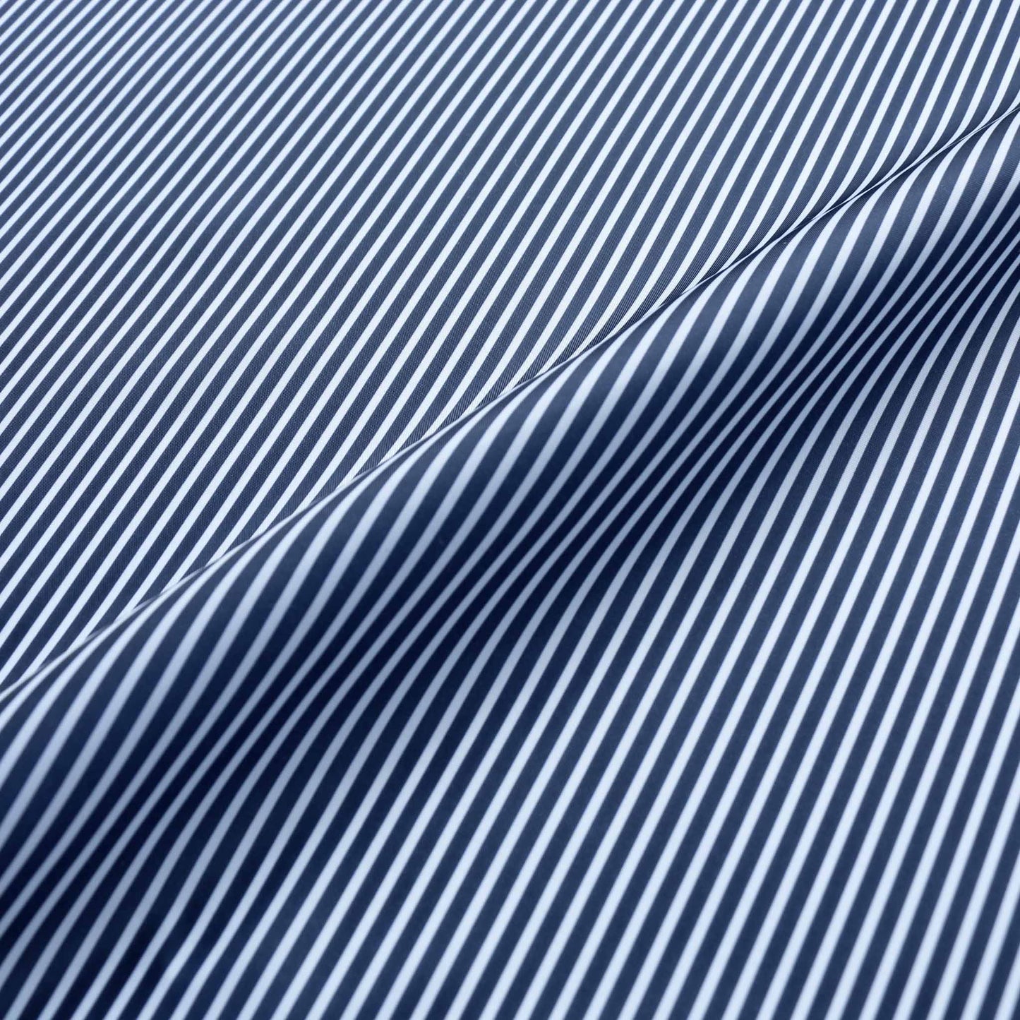 striped polyester lining fabric for dressmaking in navy blue and white