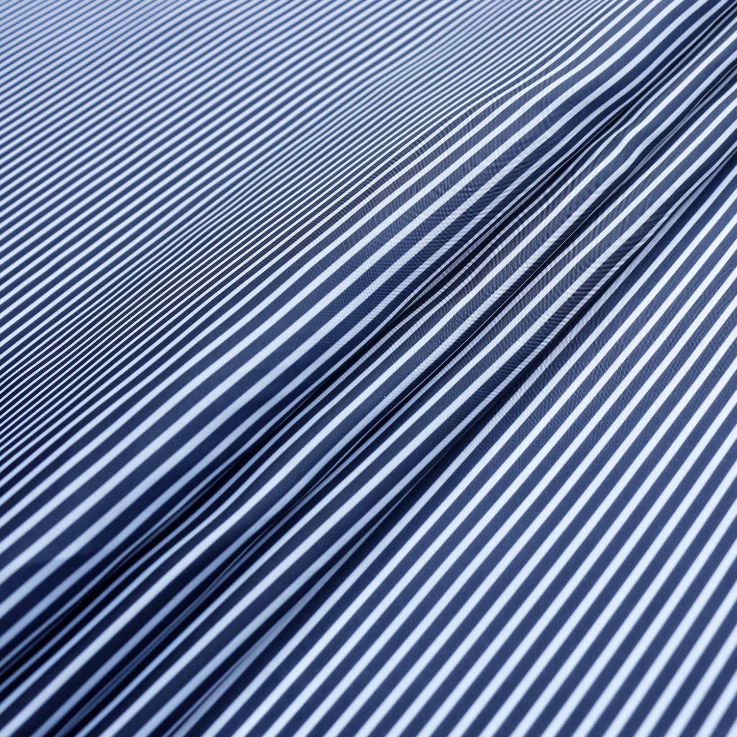 striped navy blue and white polyester lining fabric for dressmaking