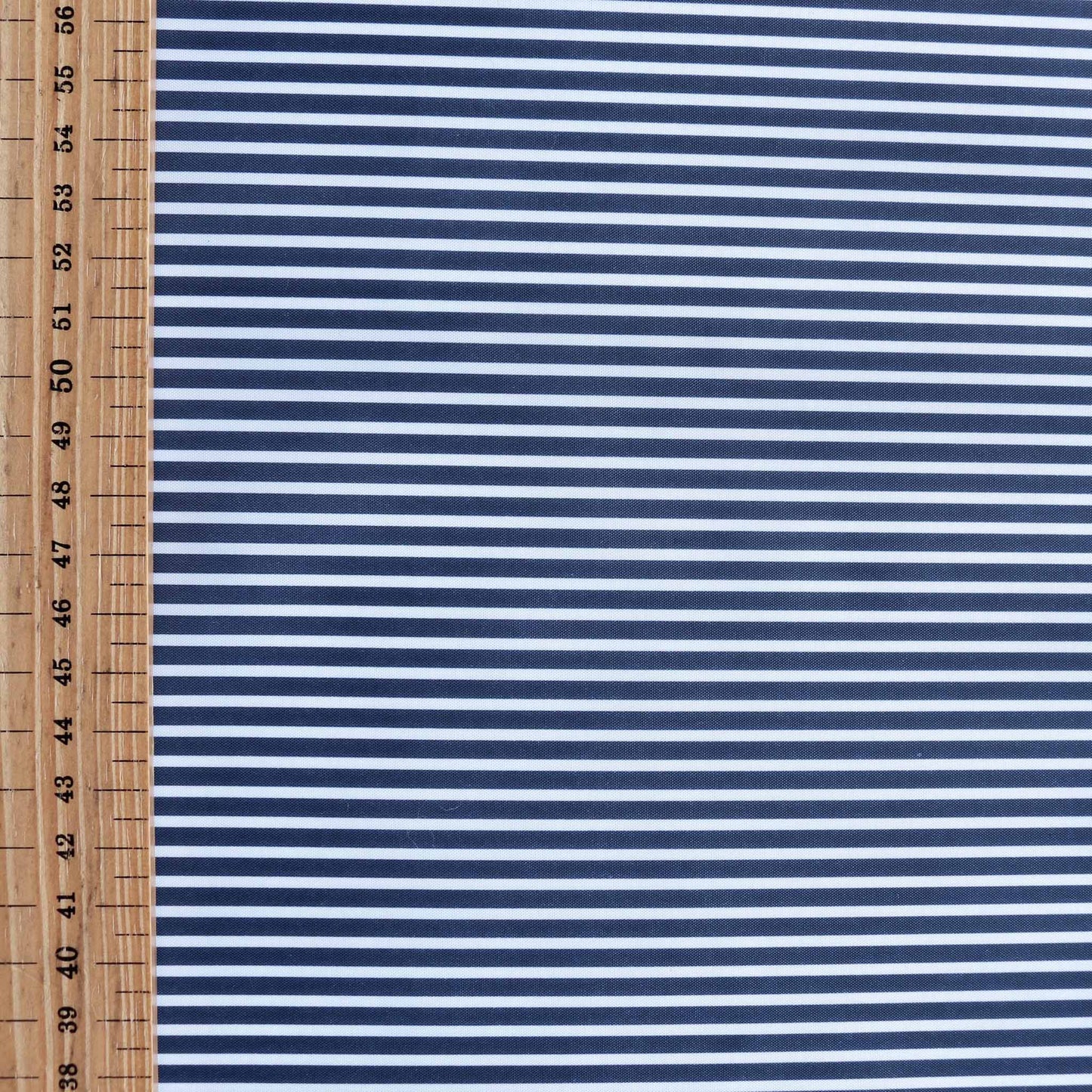 metre polyester lining fabric for dressmaking with white and navy blue striped pattern