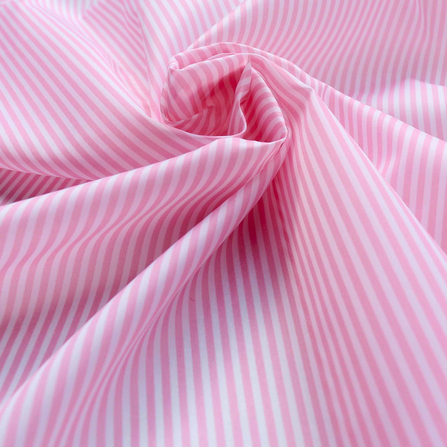 pink and white striped polyester lining fabric for dressmaking