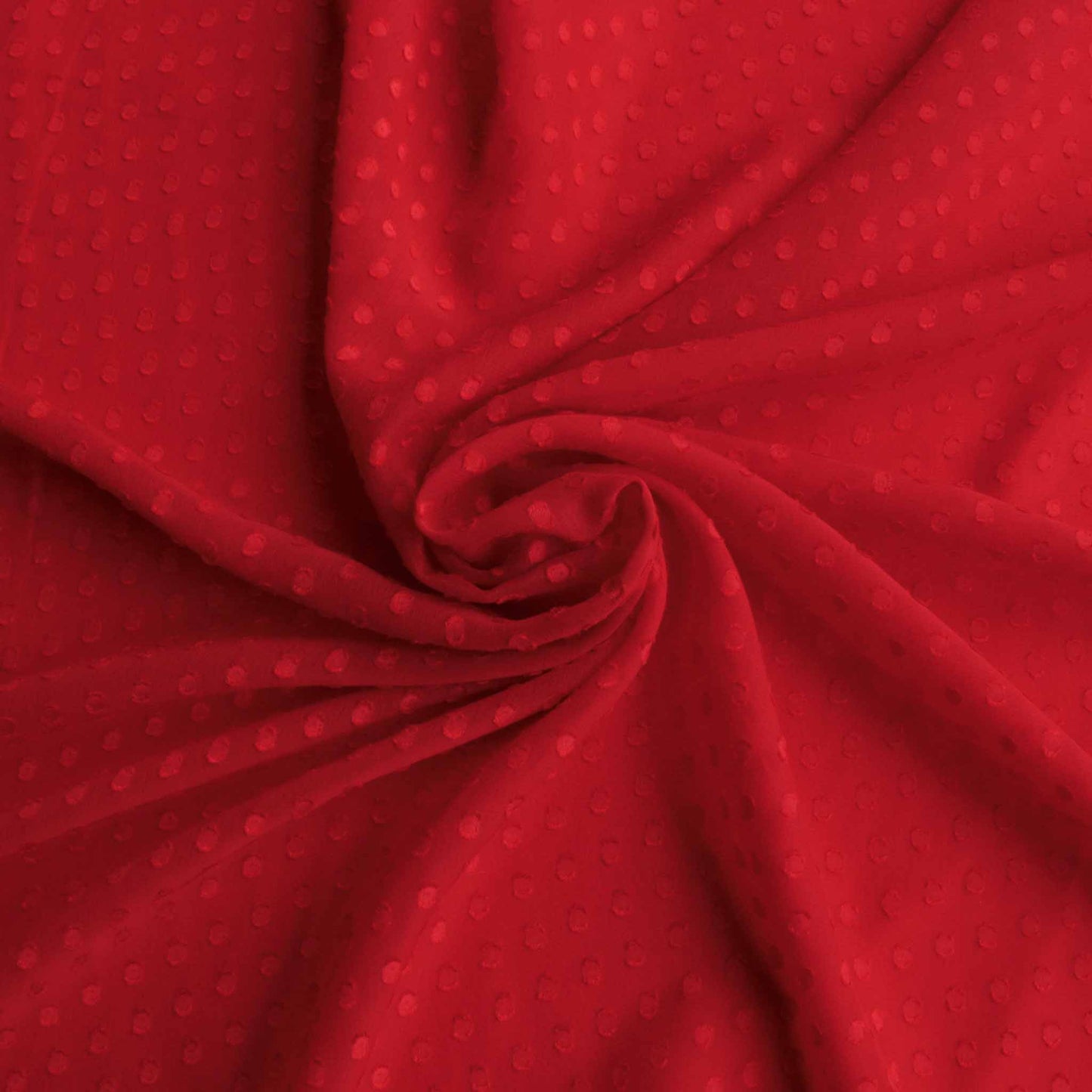 flocked swiss clip red polka dot jacquard chiffon dressmaking fabric