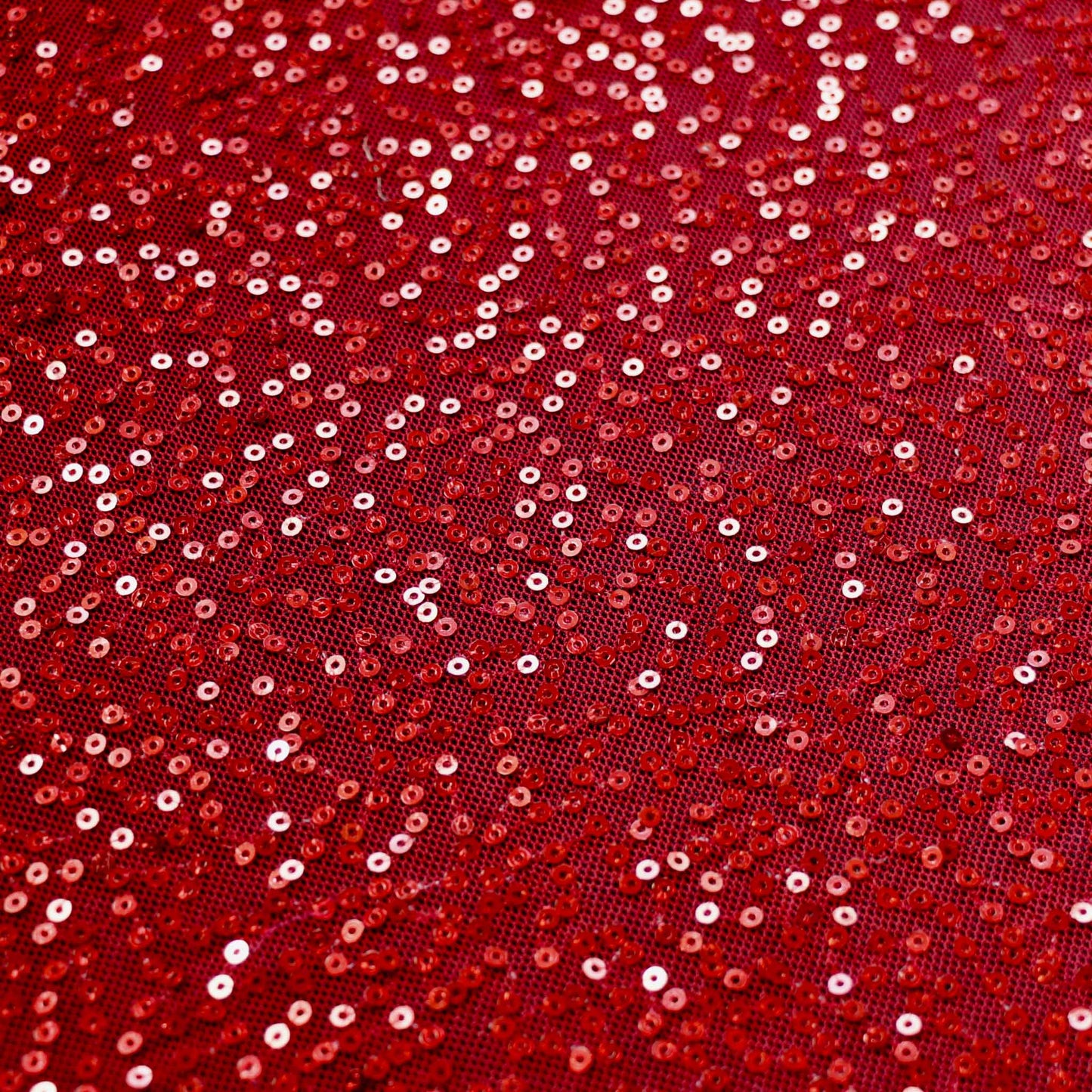 red sequin mesh sewn fabric for dressmaking