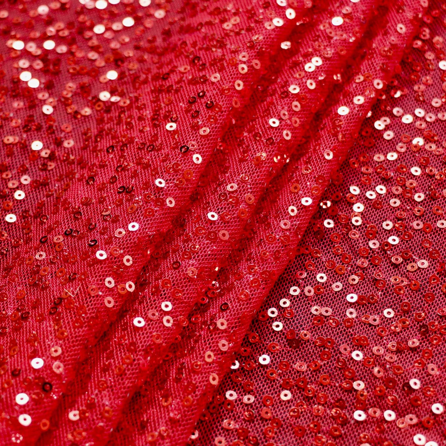 red sequin mesh fabric for dressmaking