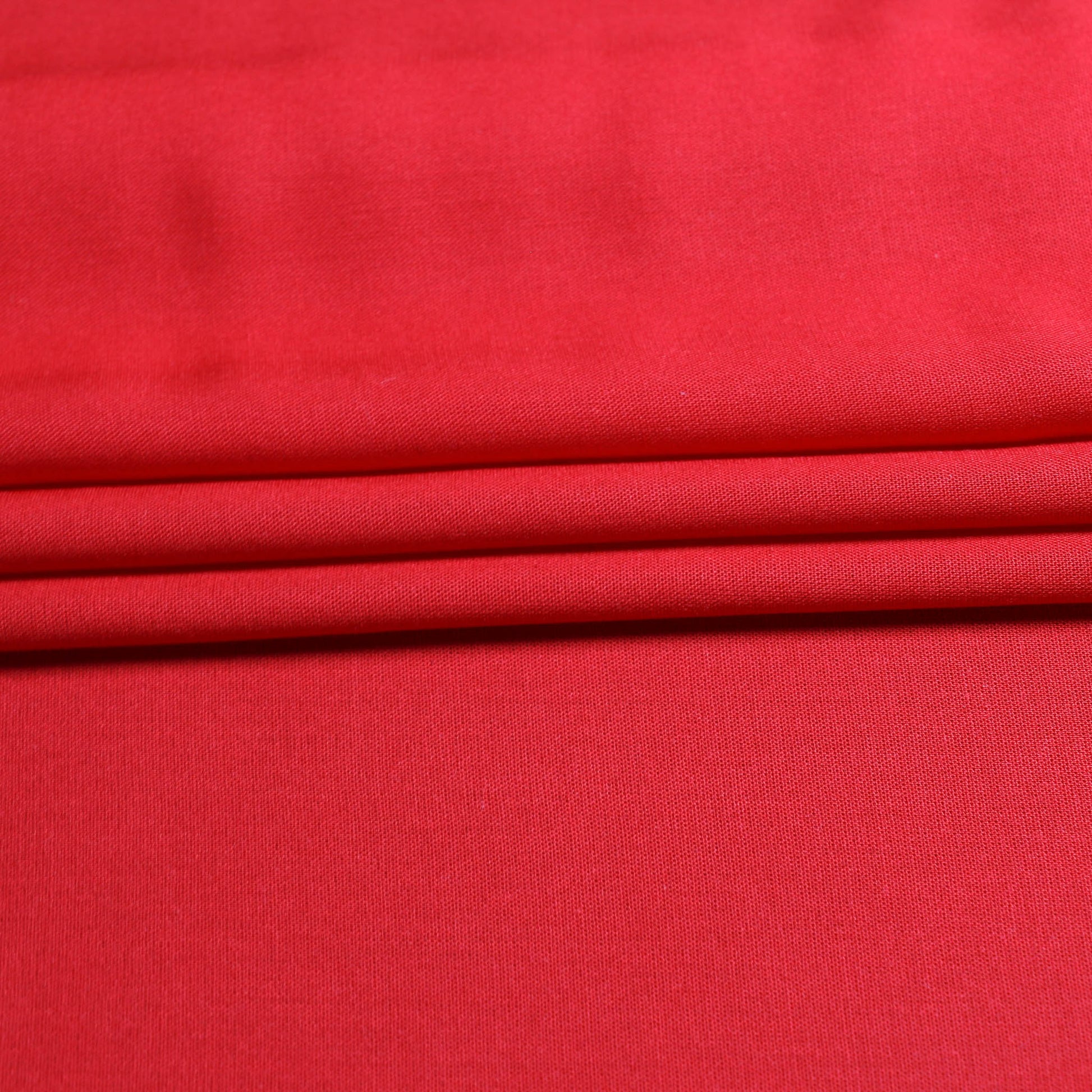 folded viscose challis fabric red colour for dressmaking