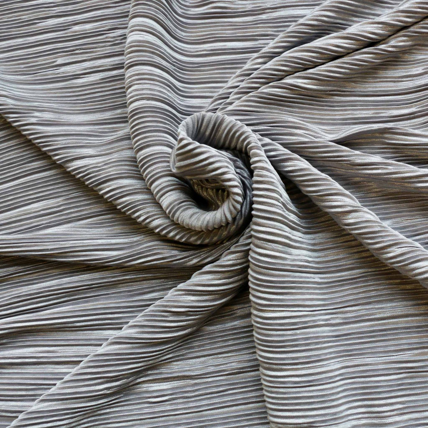 silver pleated stretchy dressmaking plisse fabric