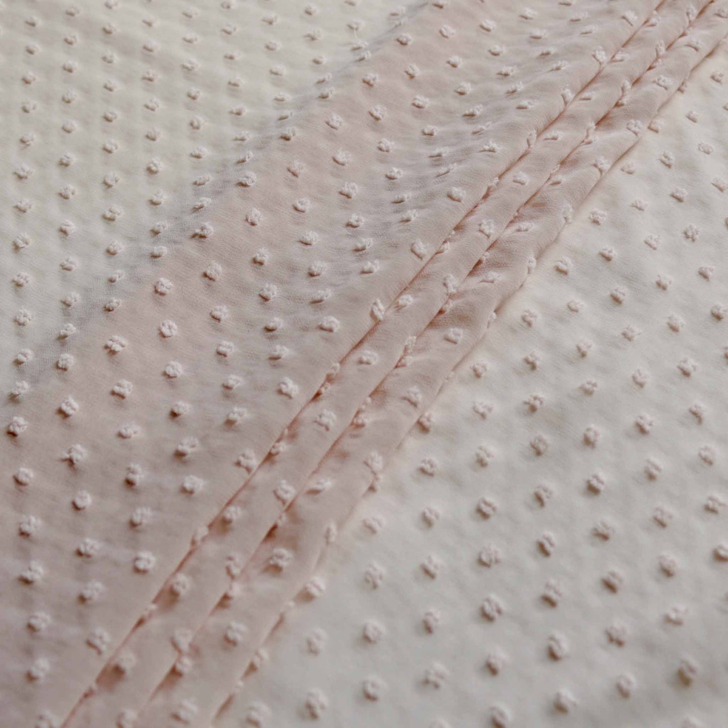 pink swiss dot dobby polyester chiffon dressmaking fabric