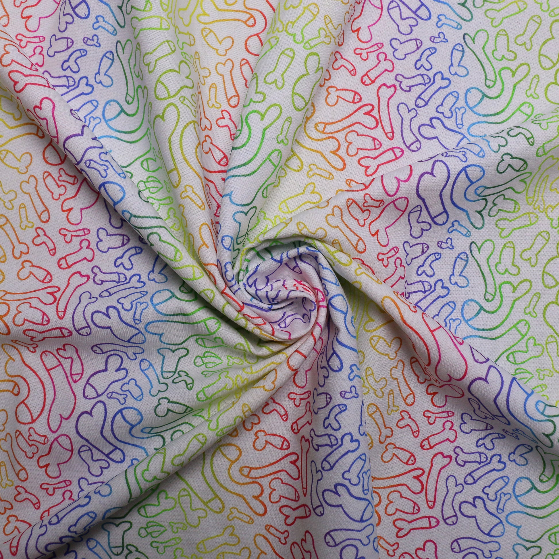 pure cotton dressmaking fabric with rude willy print