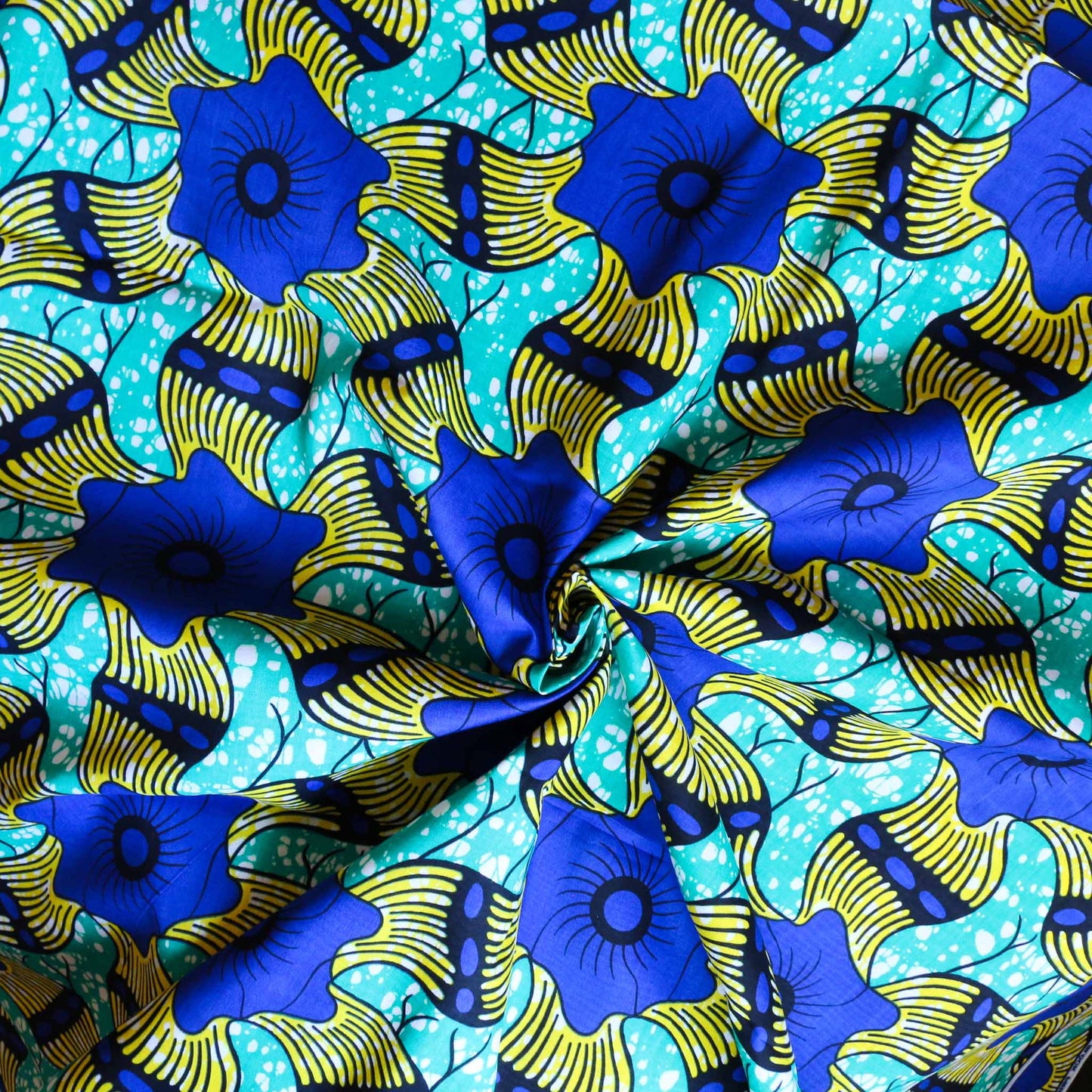 Ankara African wax cotton - Turquoise