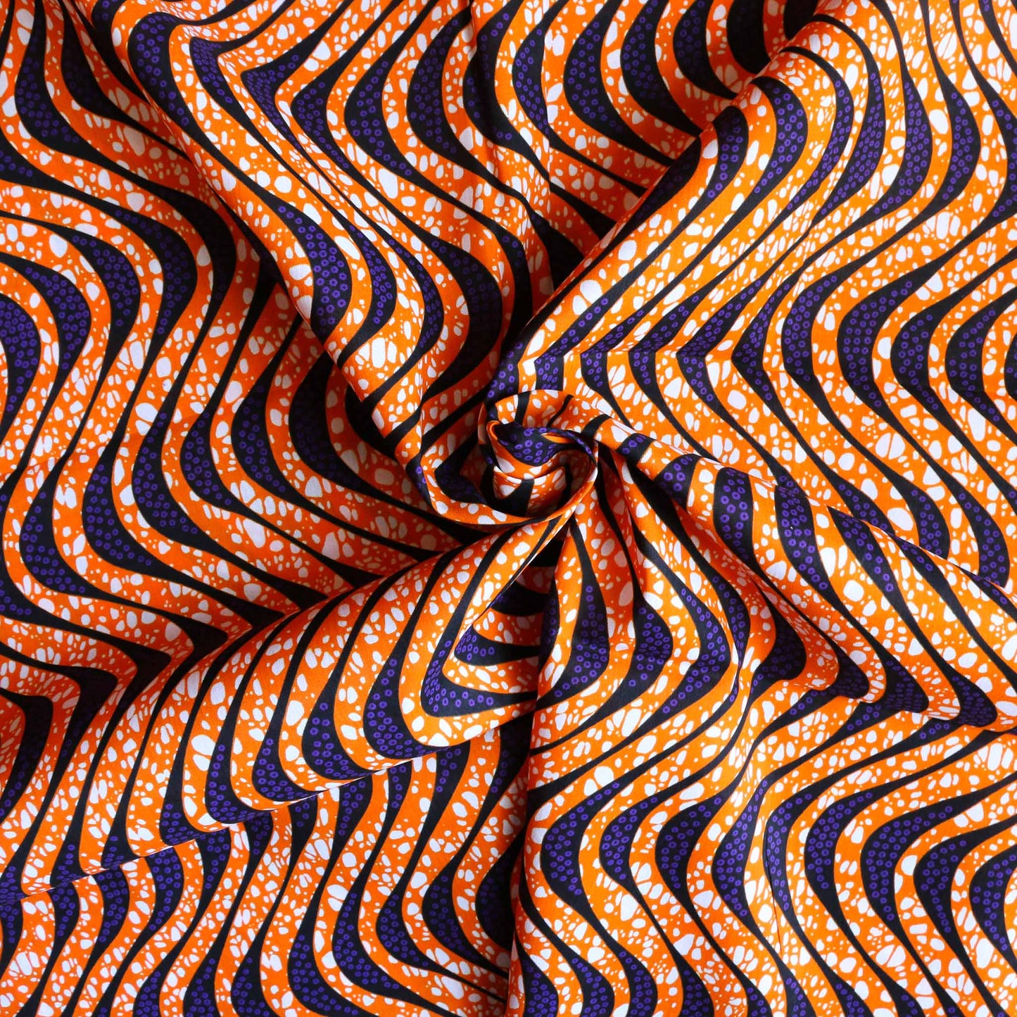 Ankara African wax cotton - Purple, orange