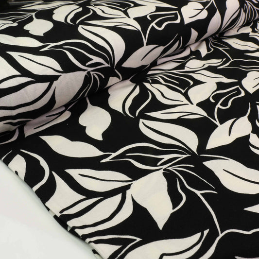 Viscose Jersey Fabric - Black, white
