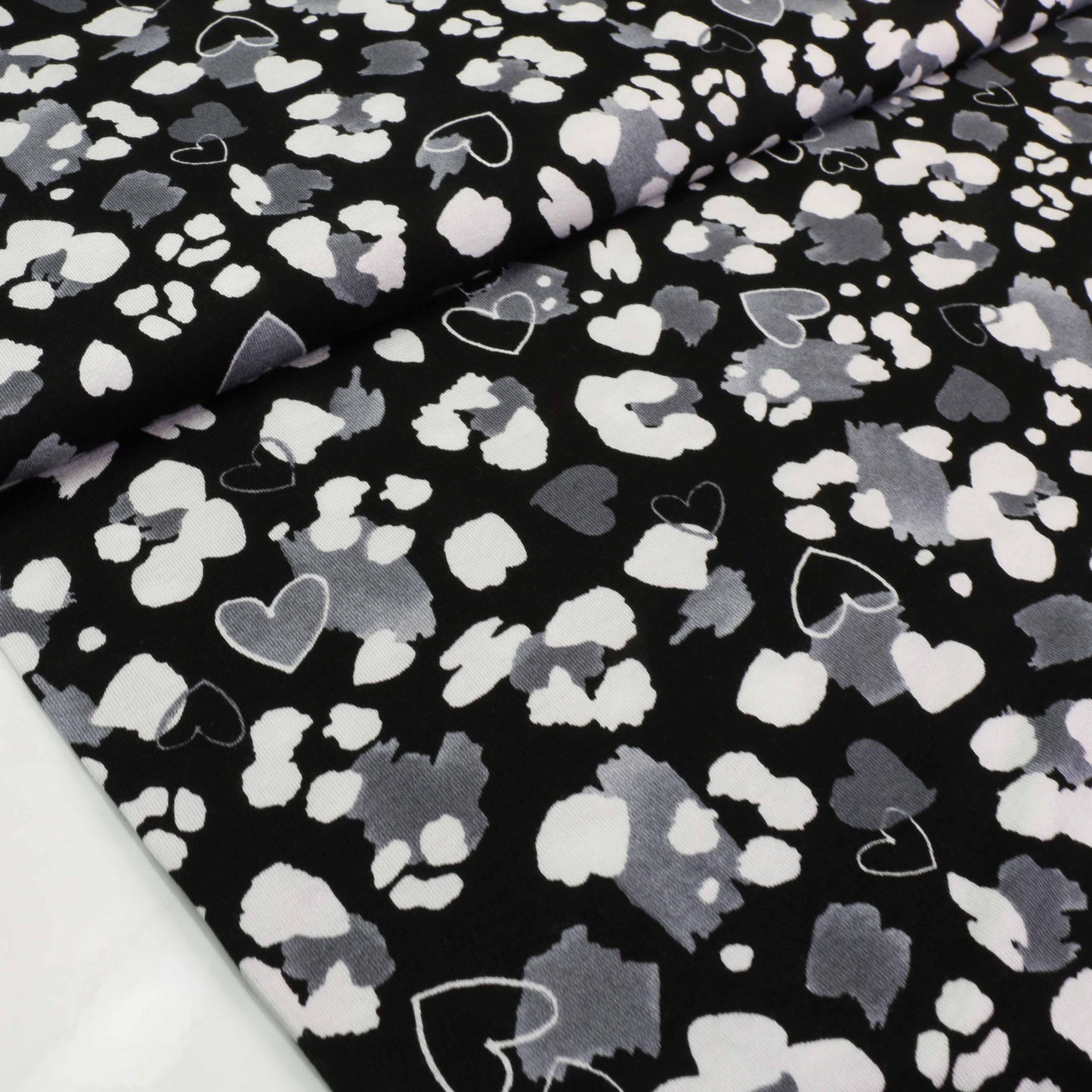 Viscose Jersey Fabric - Black, grey, white