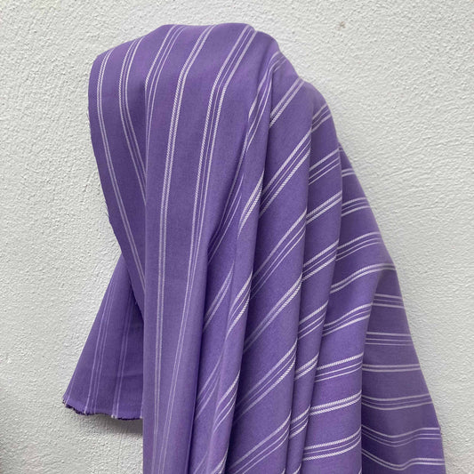 Bengaline Fabric - Purple, white