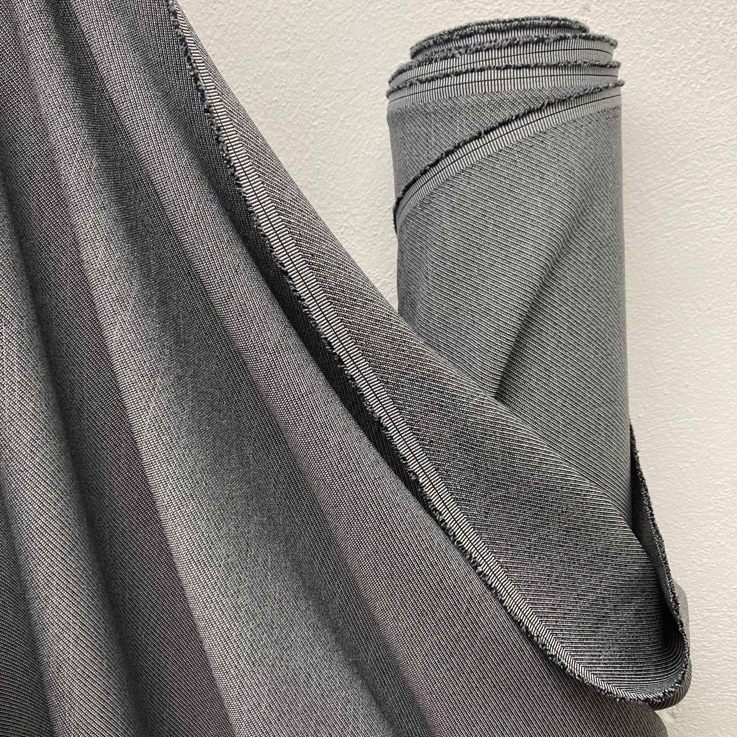 Twill Suiting Fabric - Silver/Grey