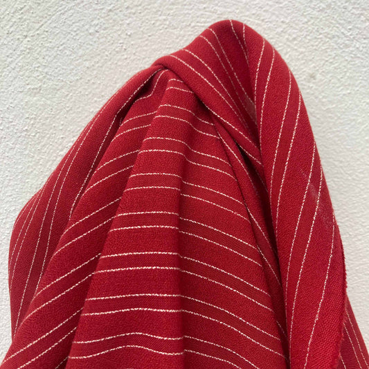Crepe Fabric - Red, white