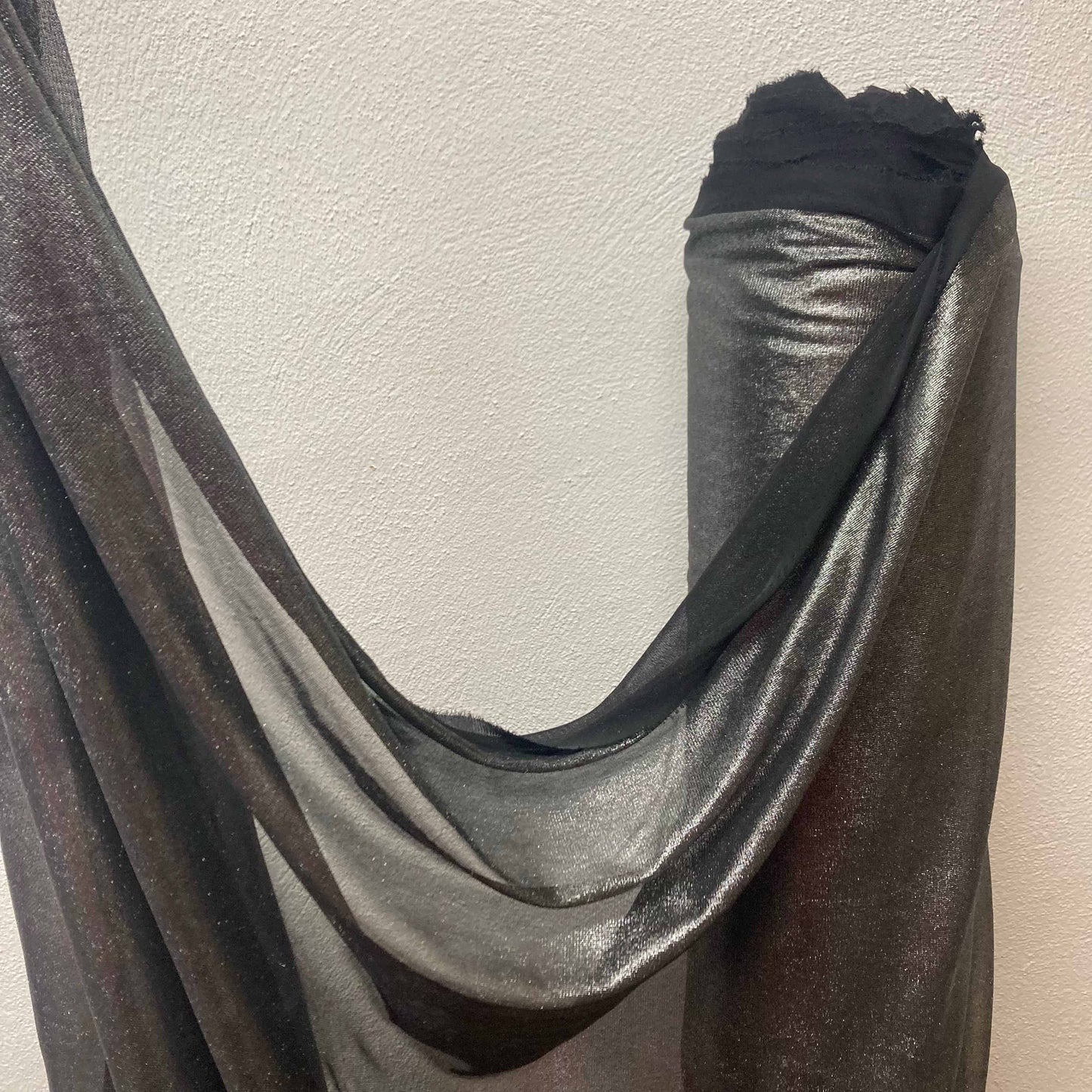 Chiffon Jersey Fabric - Silver & black