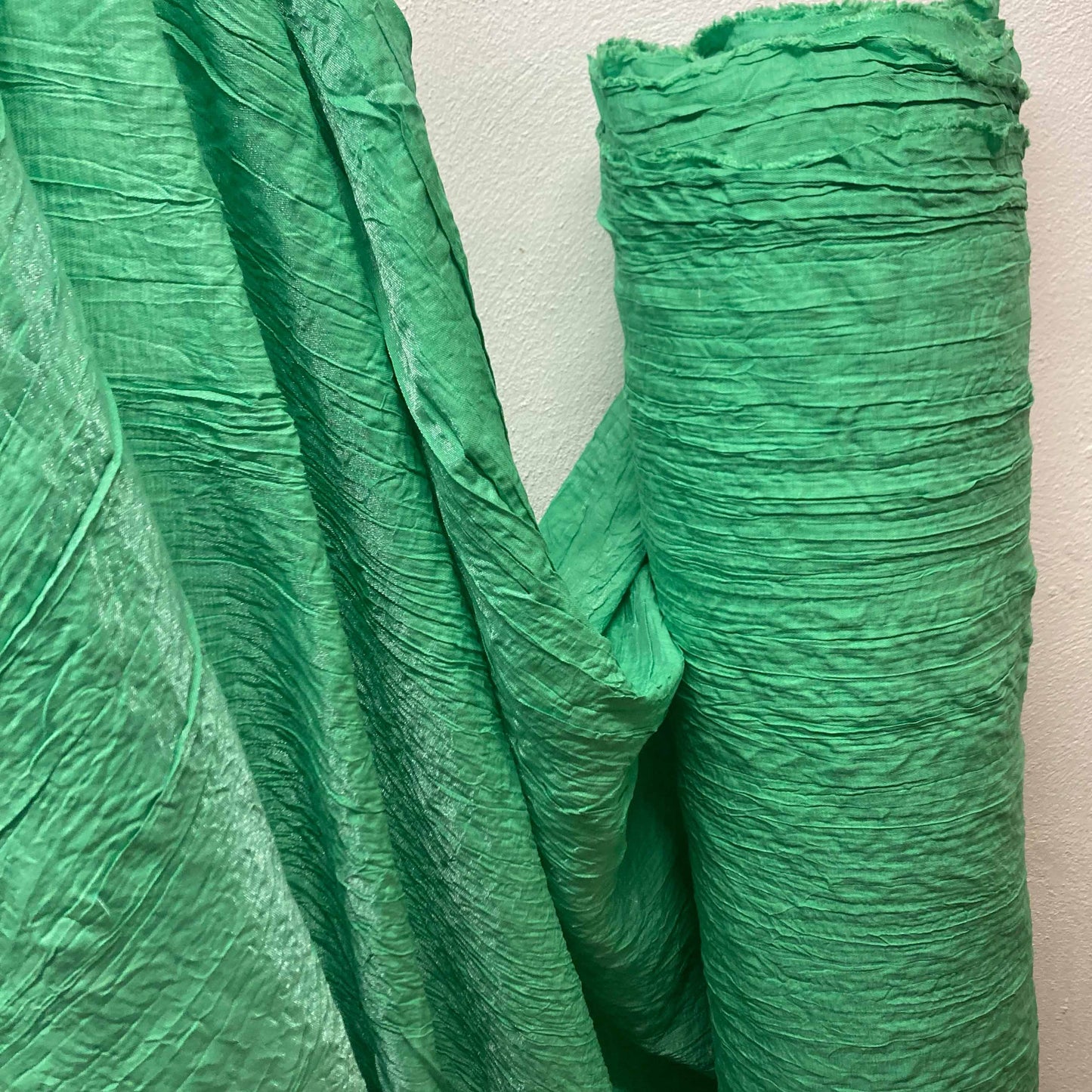 Crinkle Linen Fabric - Green