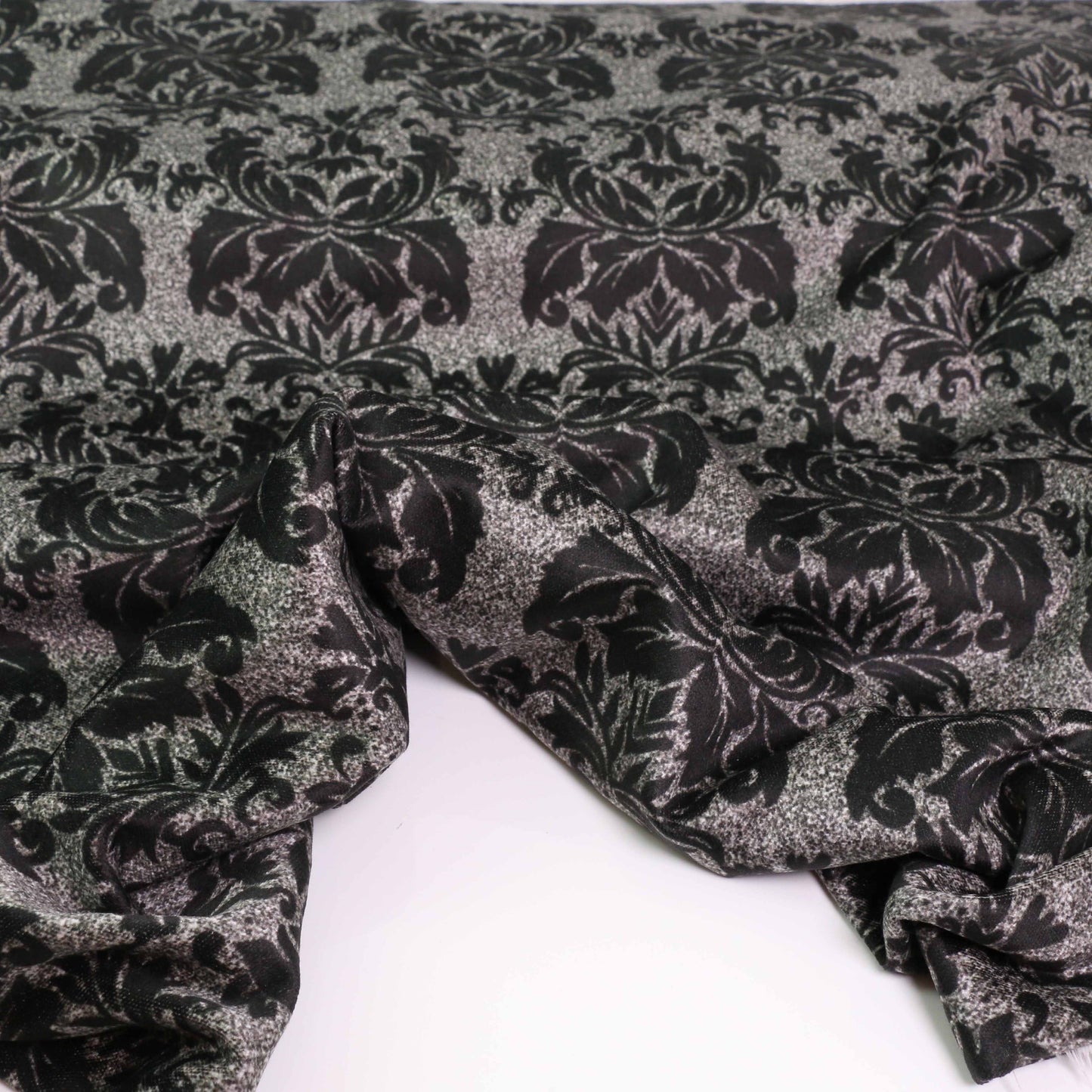 Cotton Velvet fabric - Black, grey