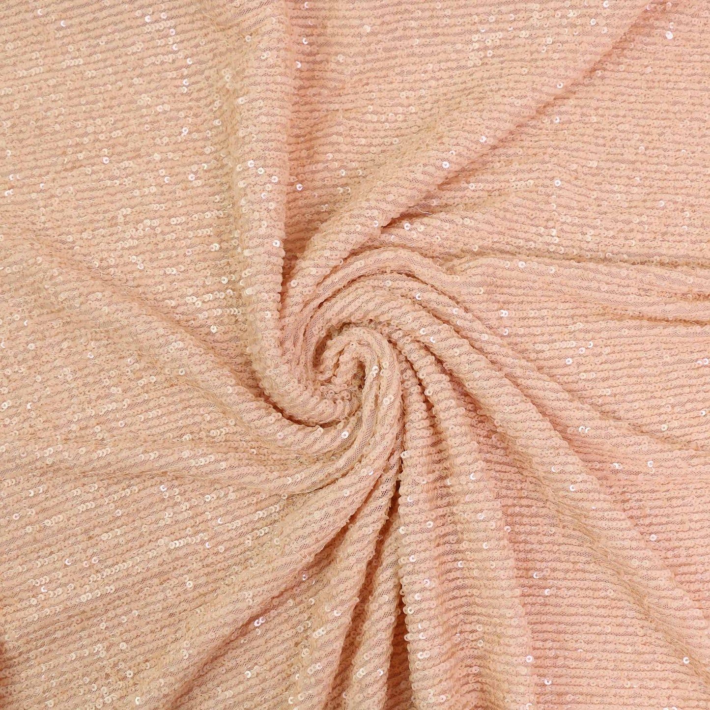 Stretchy Sequin Fabric - Pale peach