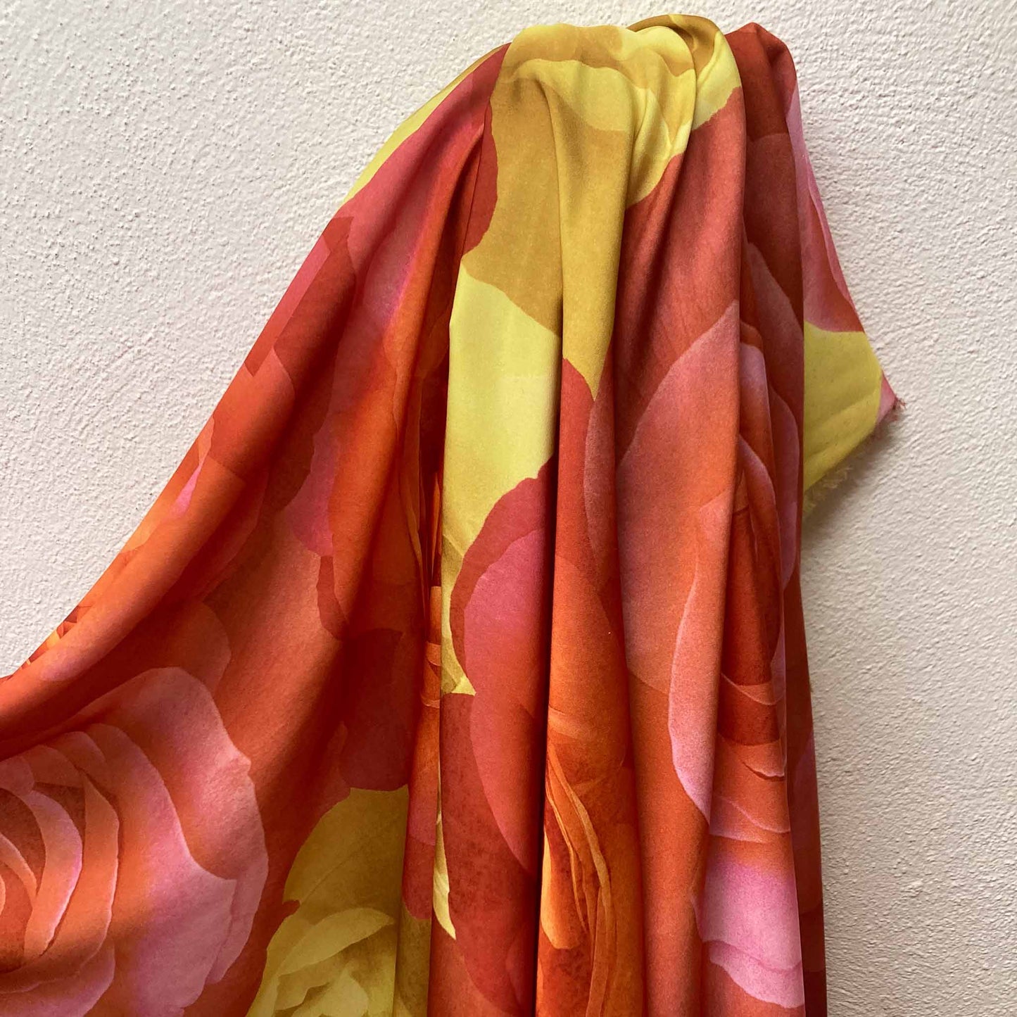 B-stock - Soft Satin Fabric - Red and yellow *