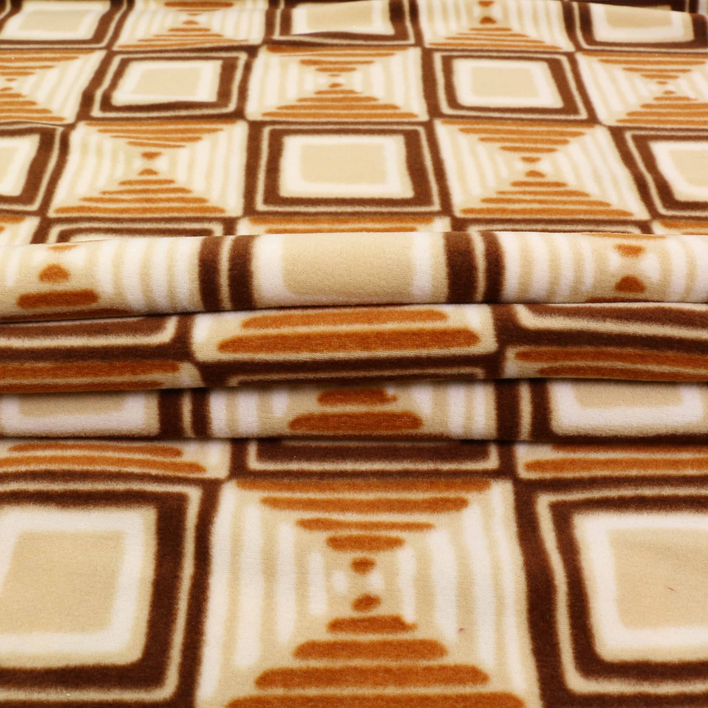Fleece Fabric - Brown, beige