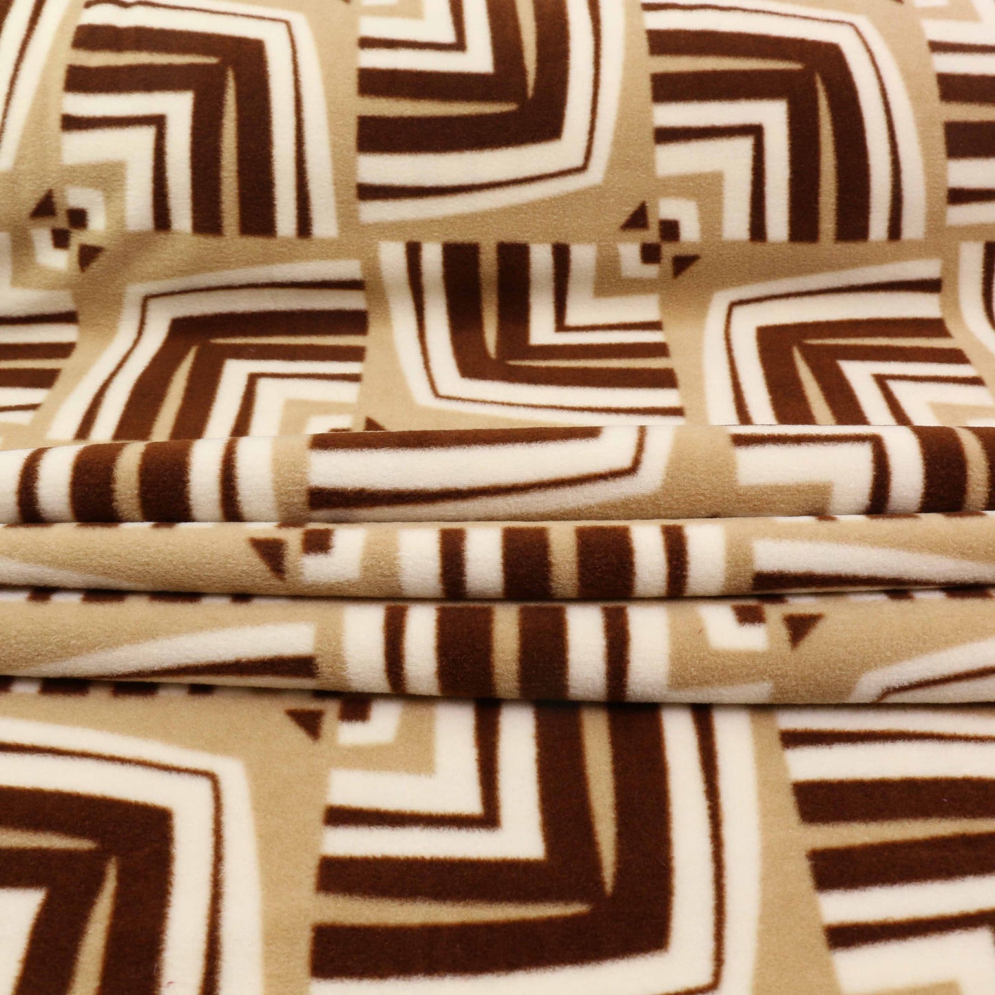 Fleece Fabric - Brown, beige
