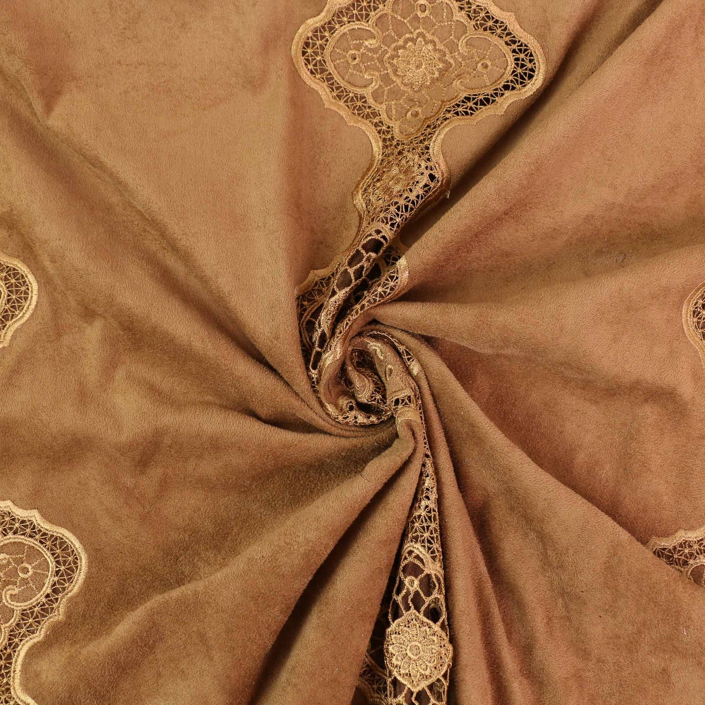 Stretchy Faux Suede Fabric - Camel brown