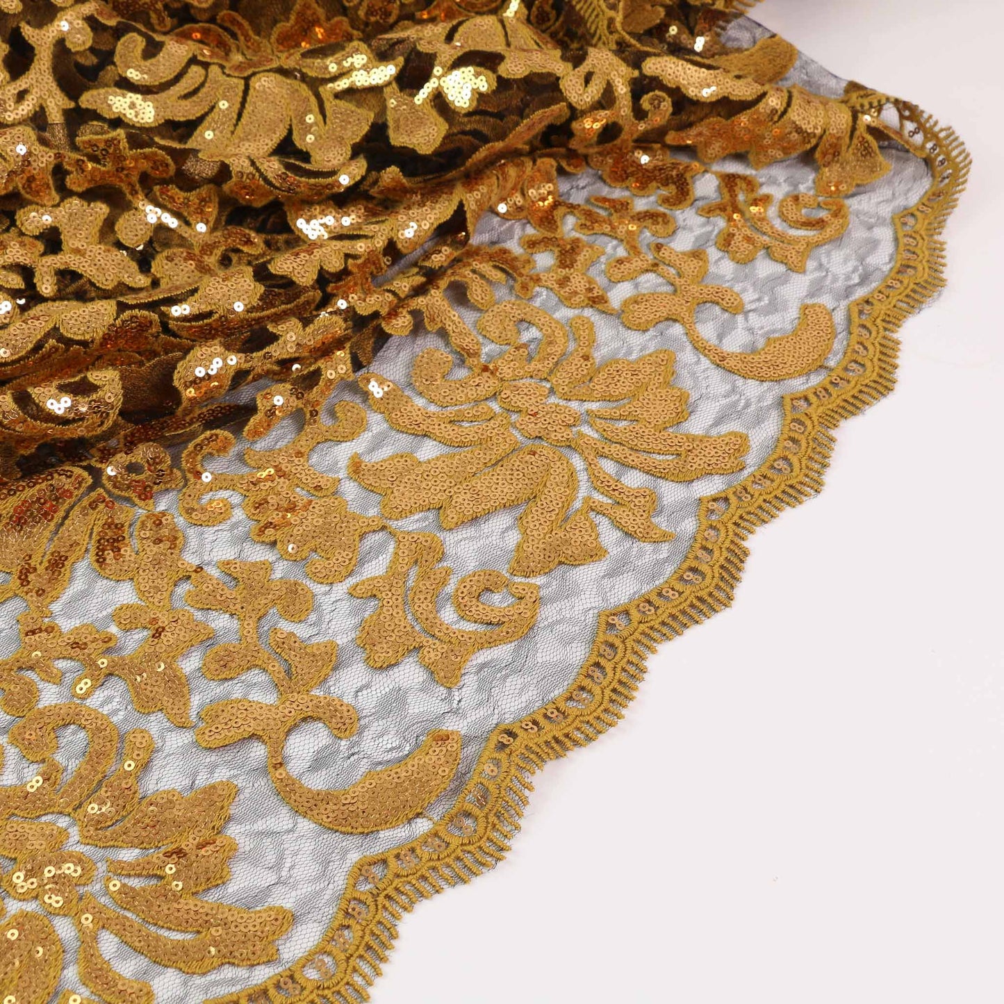 Sequin Fabric - Gold, Black