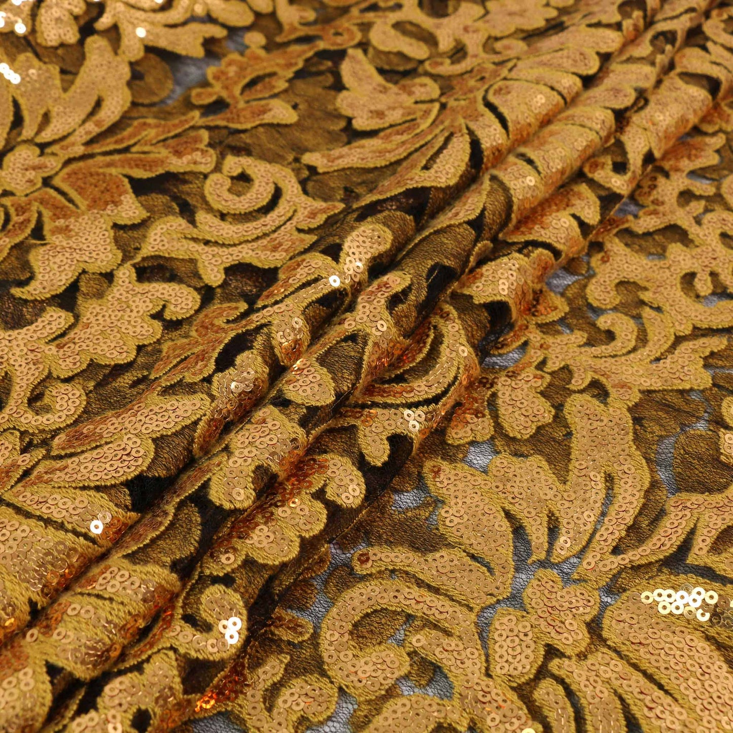 Sequin Fabric - Gold, Black