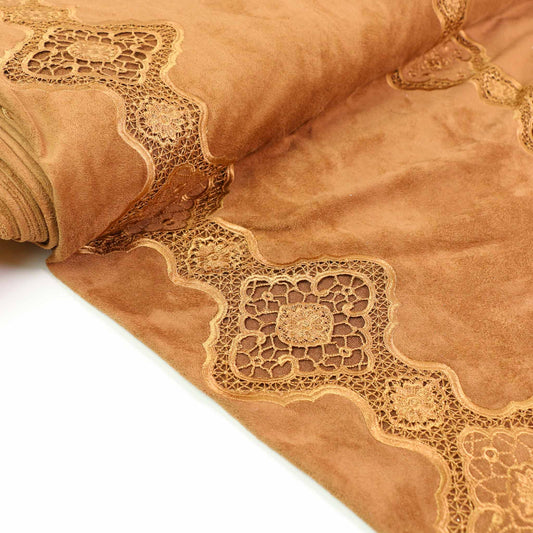 Stretchy Faux Suede Fabric - Camel brown