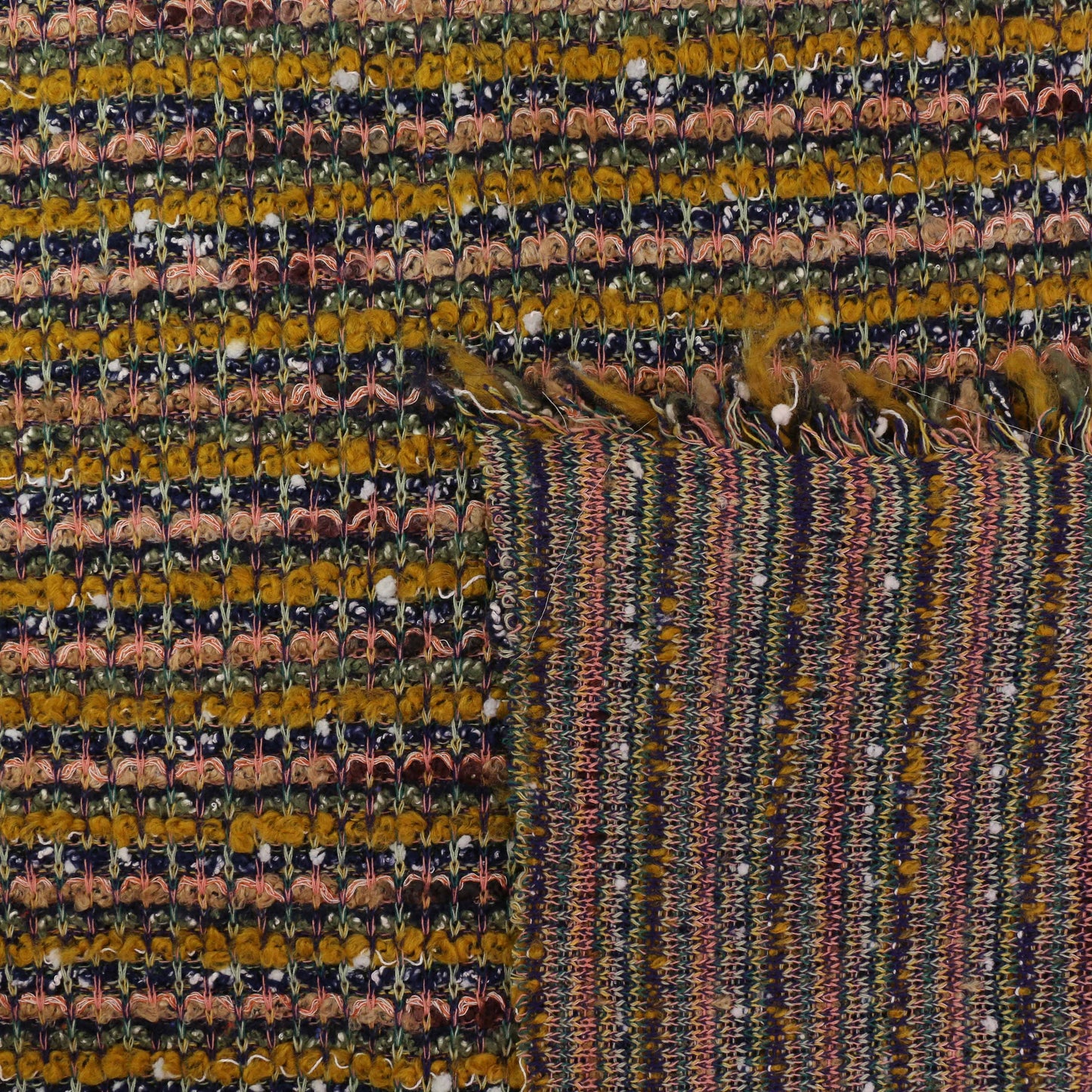 Boucle Jersey Fabric - Plum, red, mustard