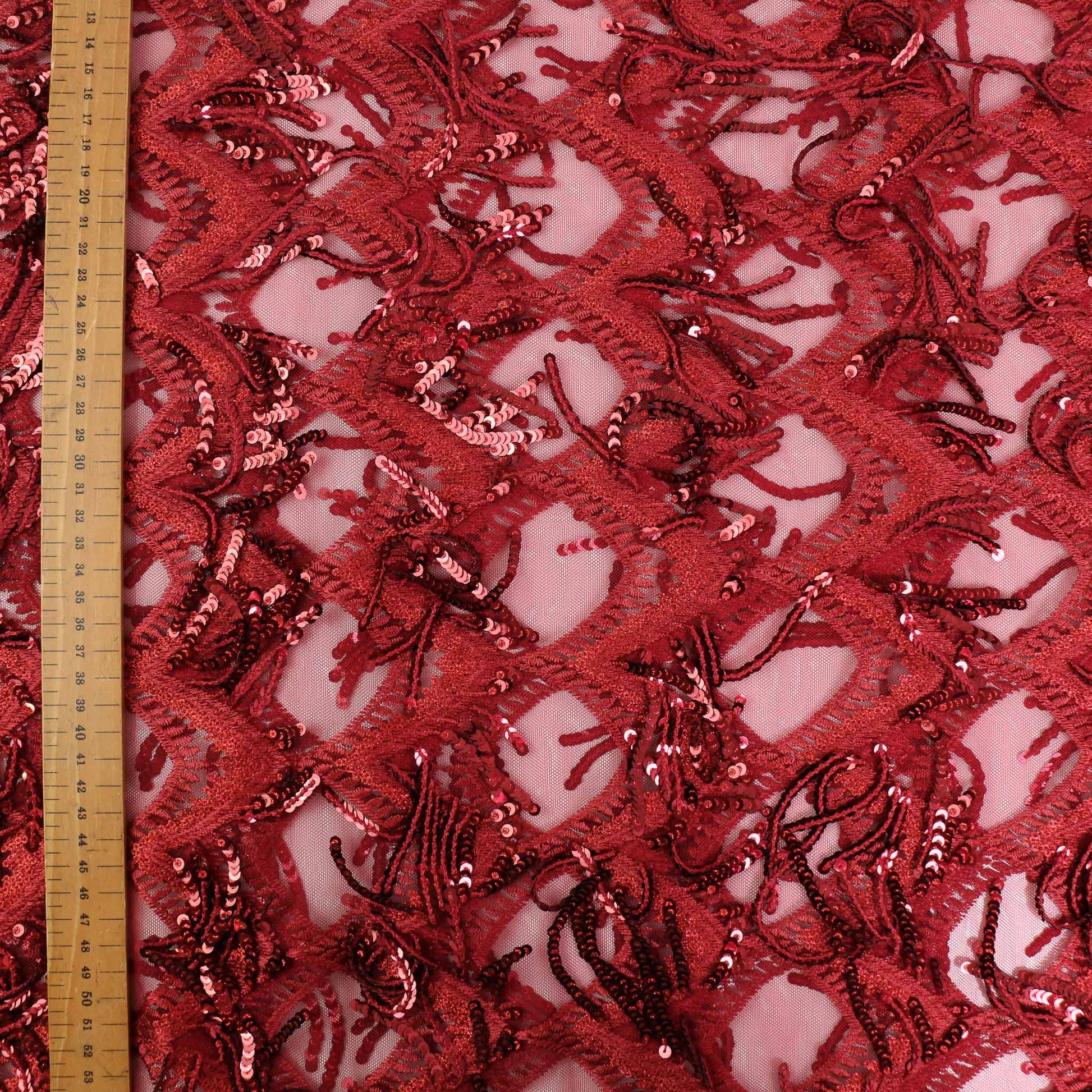 Red Sequin Fabric By The Yard  Loyalty Design Damask Embroidery 4 Way  Stretch Mesh Spandex 58 Wide - Yahoo Shopping